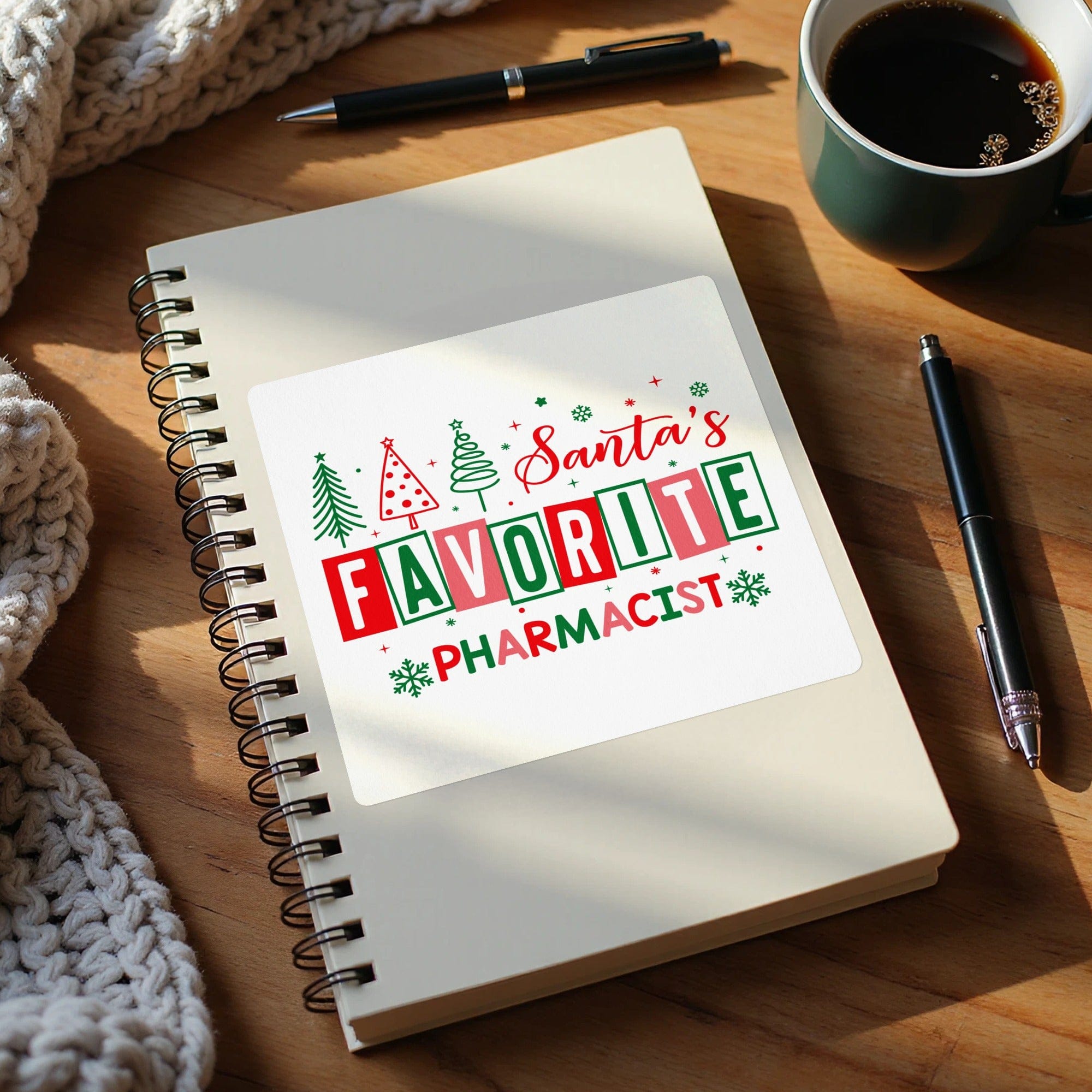 Santa's Favorite Pharmacist Custom Holiday Notebook