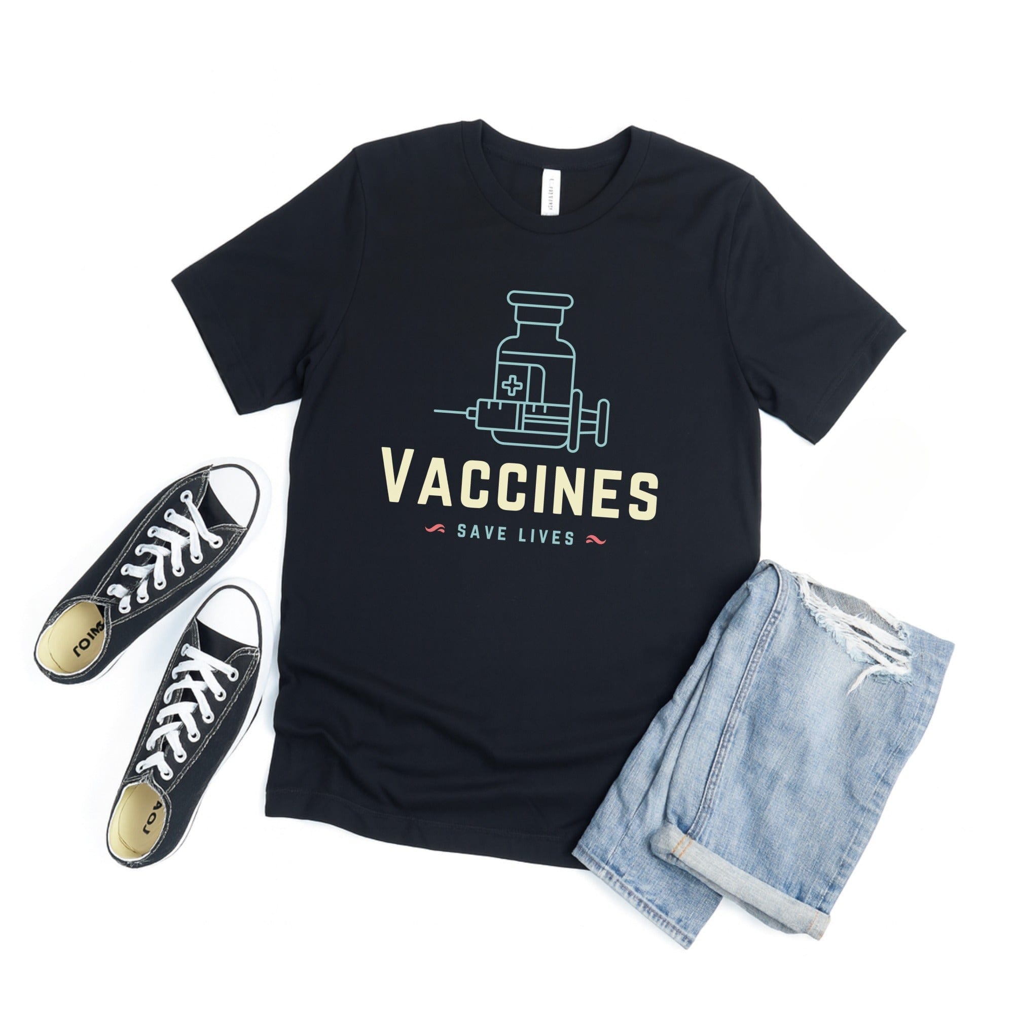 Vaccines Save Lives Graphic Tee Casual Wear product type