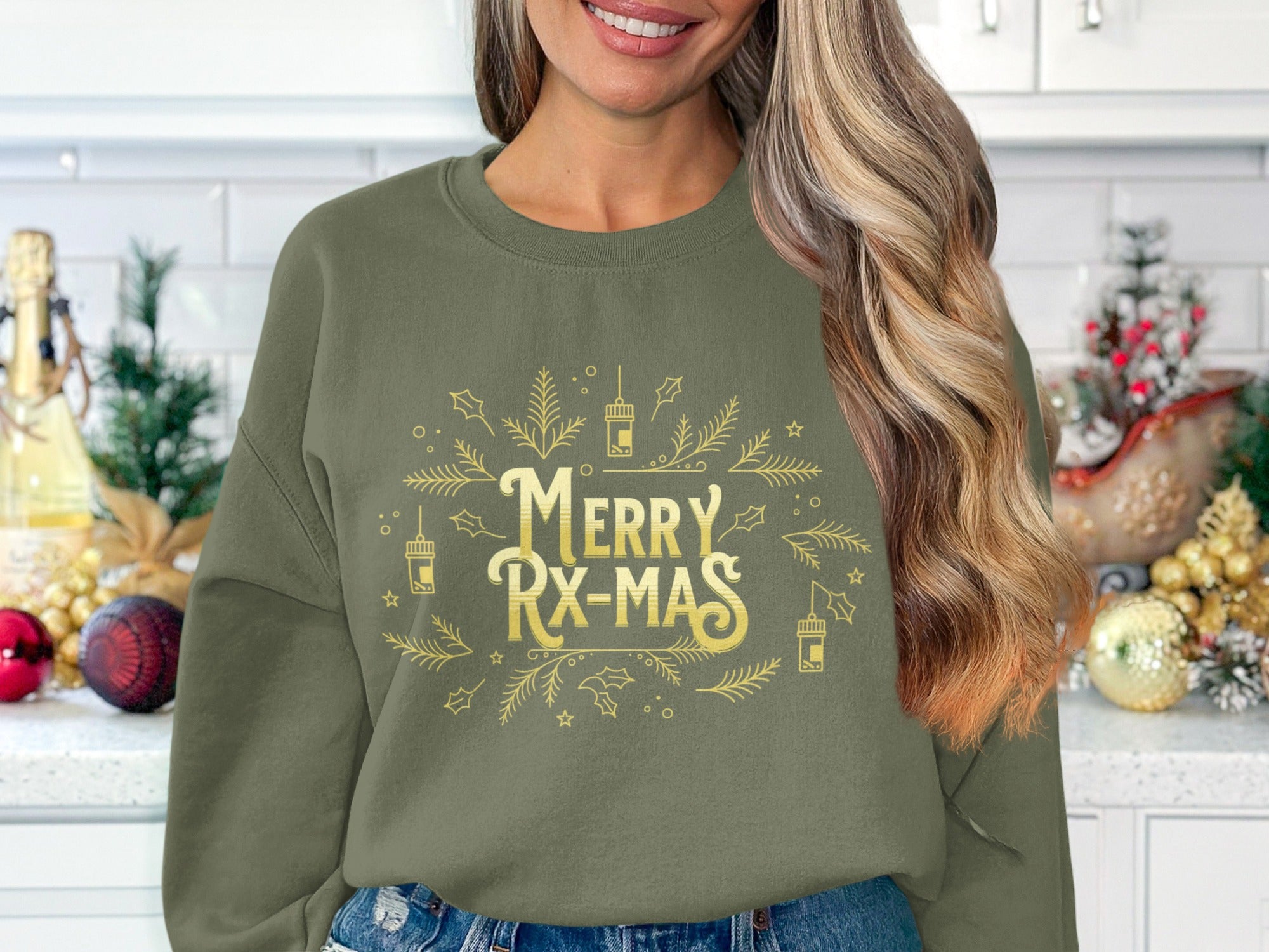 Merry Rx-Mas Graphic Long Sleeve Shirt