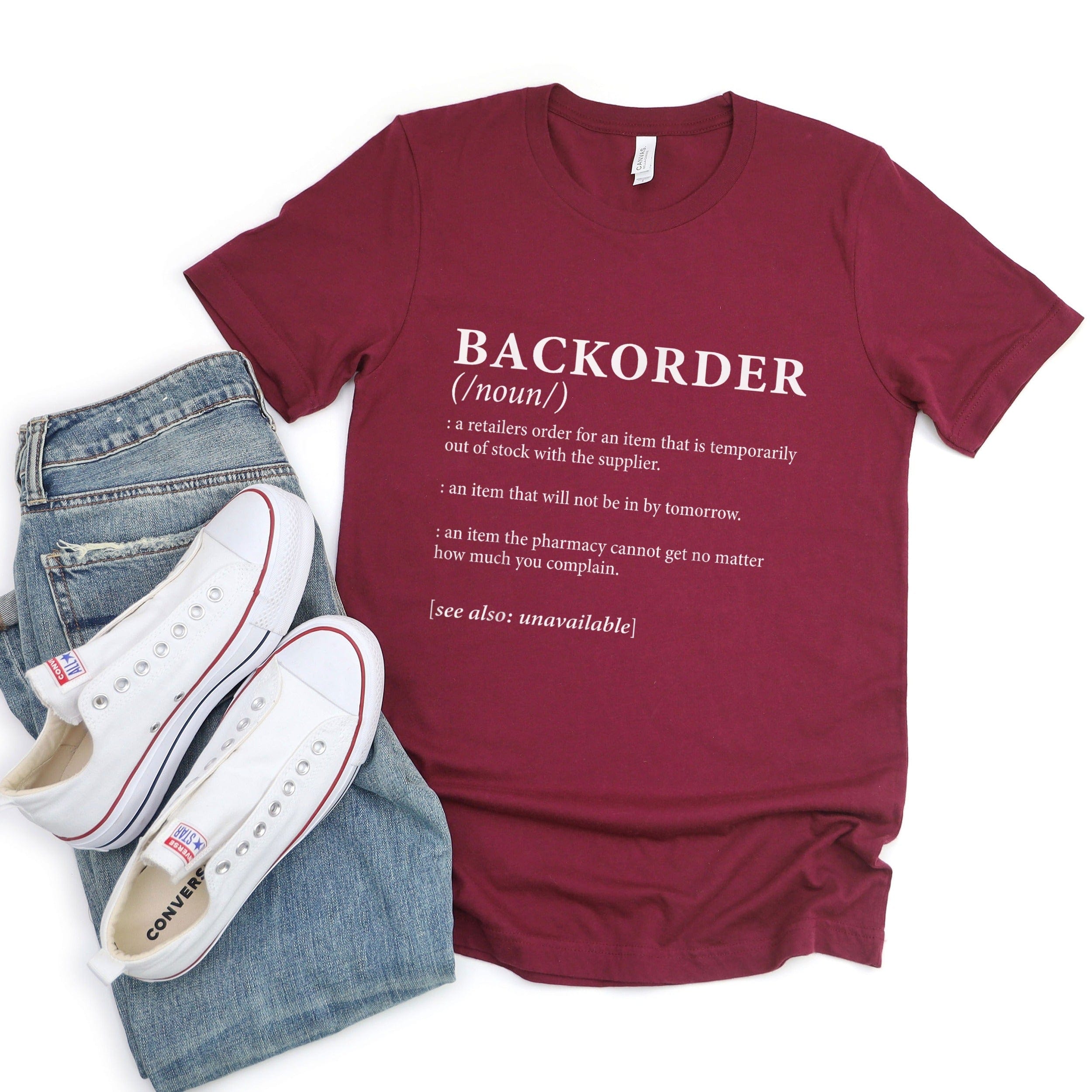 Backorder Noun Definition Graphic T-shirt product type