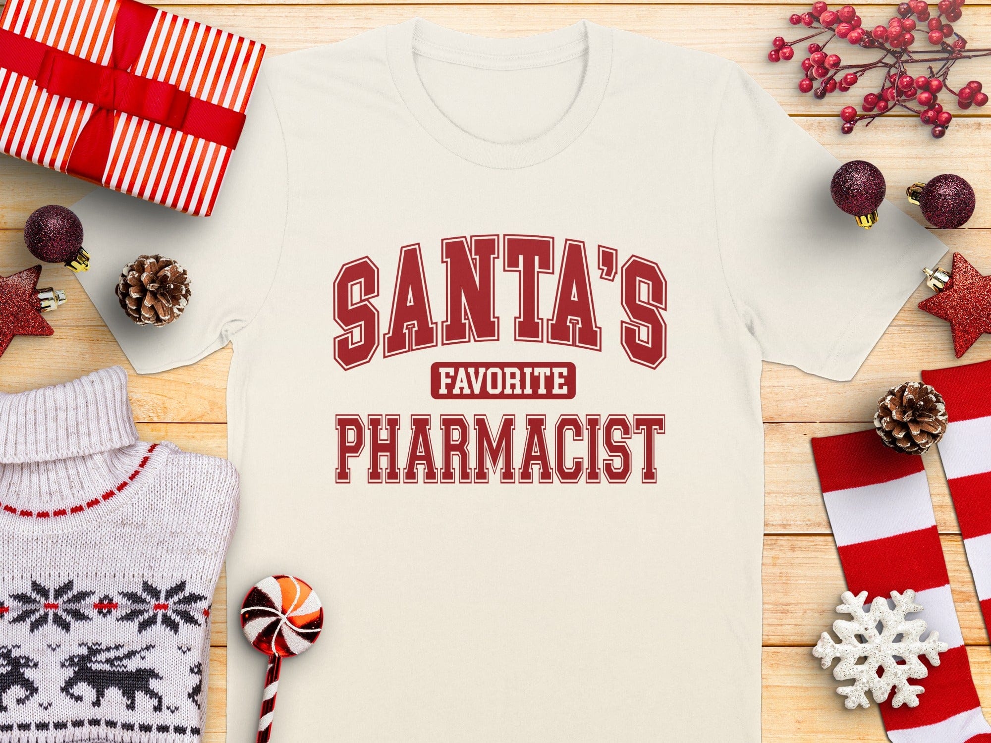 Santa's Favorite Pharmacist Christmas T-Shirt product type