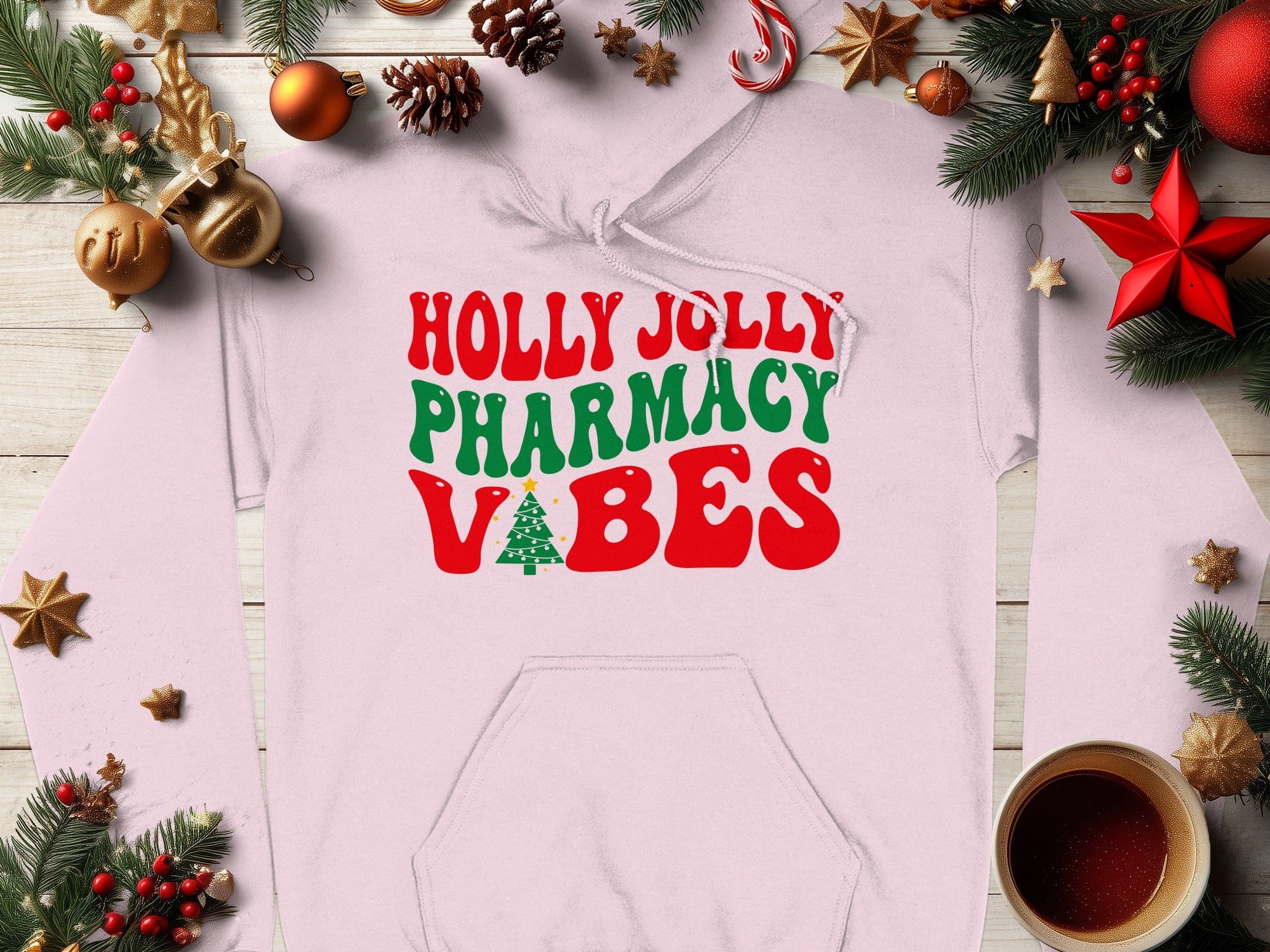 Holly Jolly Pharmacy Vibes Christmas hoodie product
