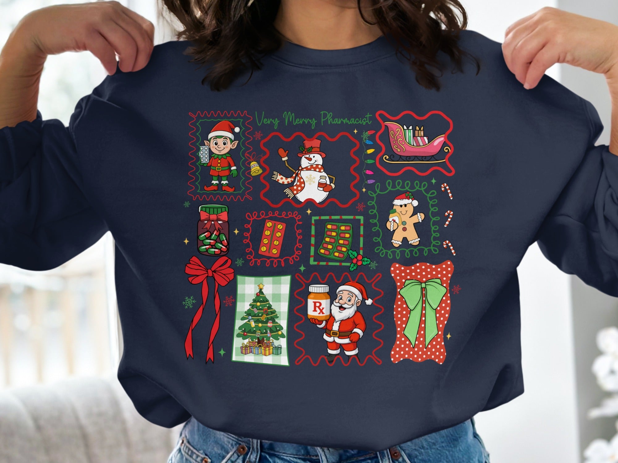 Very Merry Pharmacist Themed Holiday Sweatshirt Product