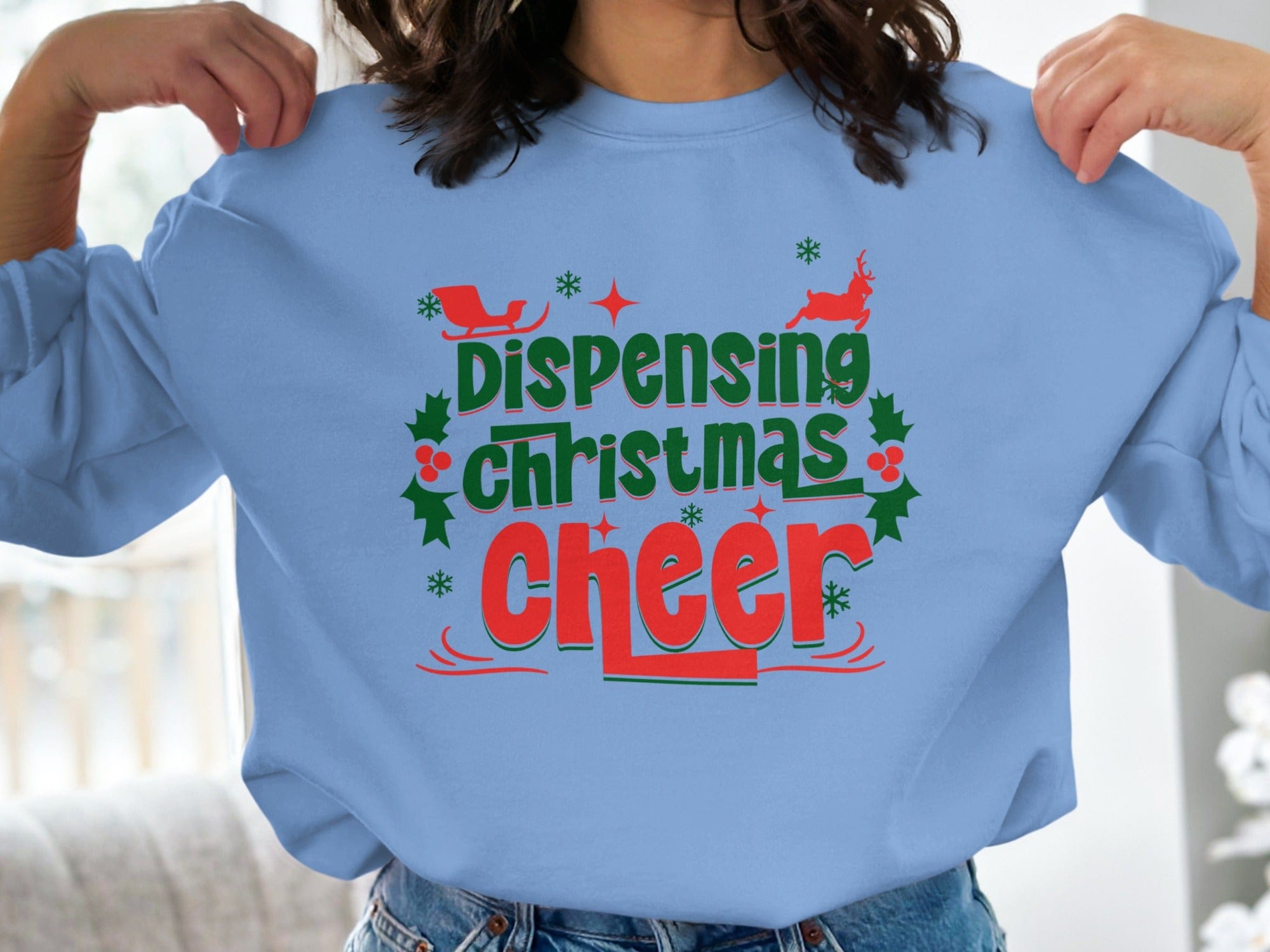 Dispensing Christmas Cheer Festive Graphic Sweatshirt