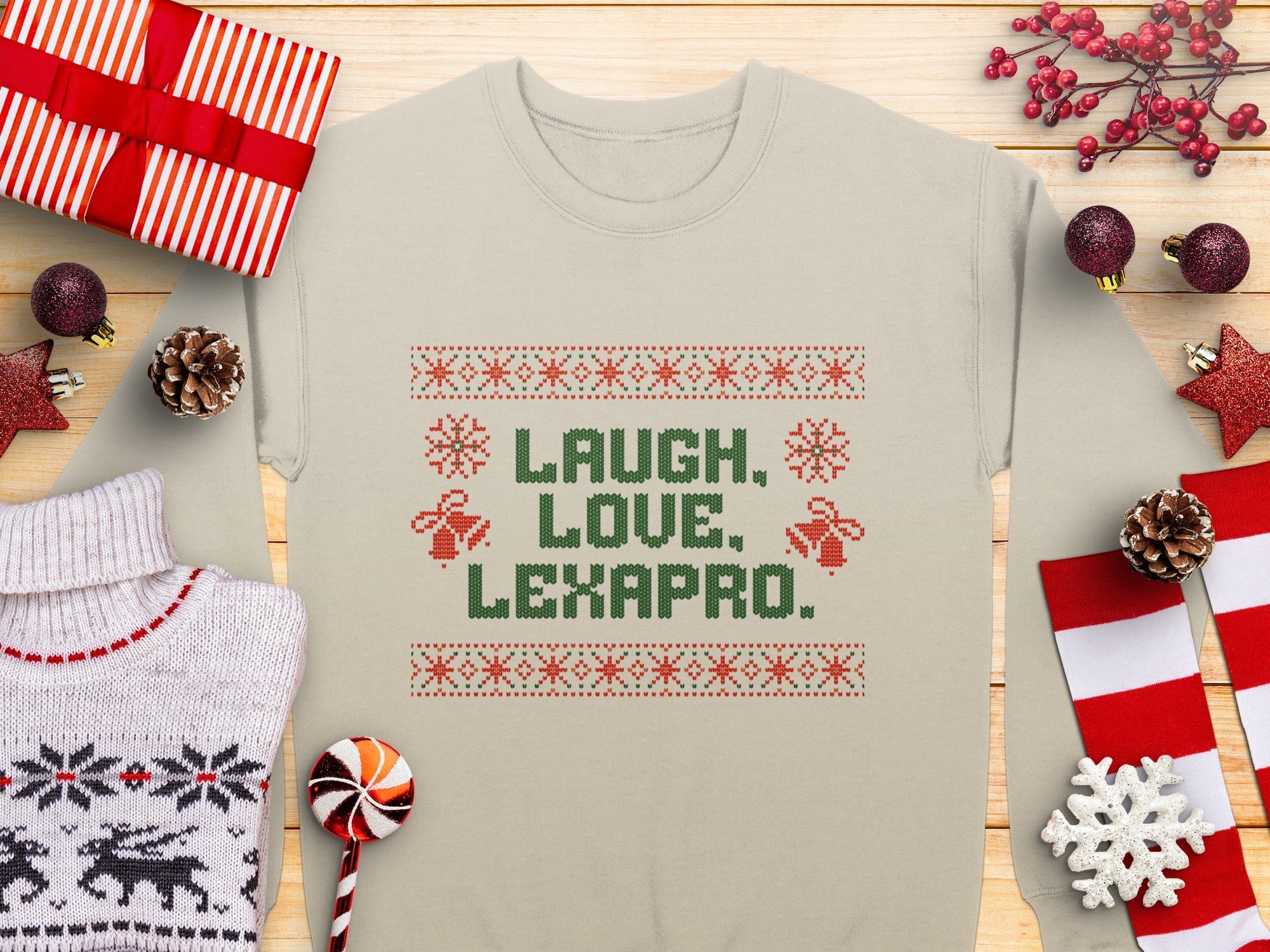 Laugh Love Lexapro Festive Holiday Sweater product
