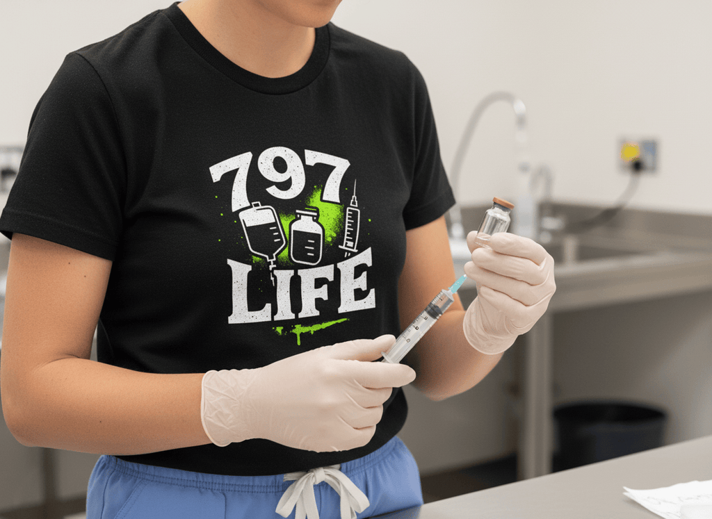797 Life Tee - Adverse Reactions - Pharmacy Apparel for Pharmacists, Techs & Students