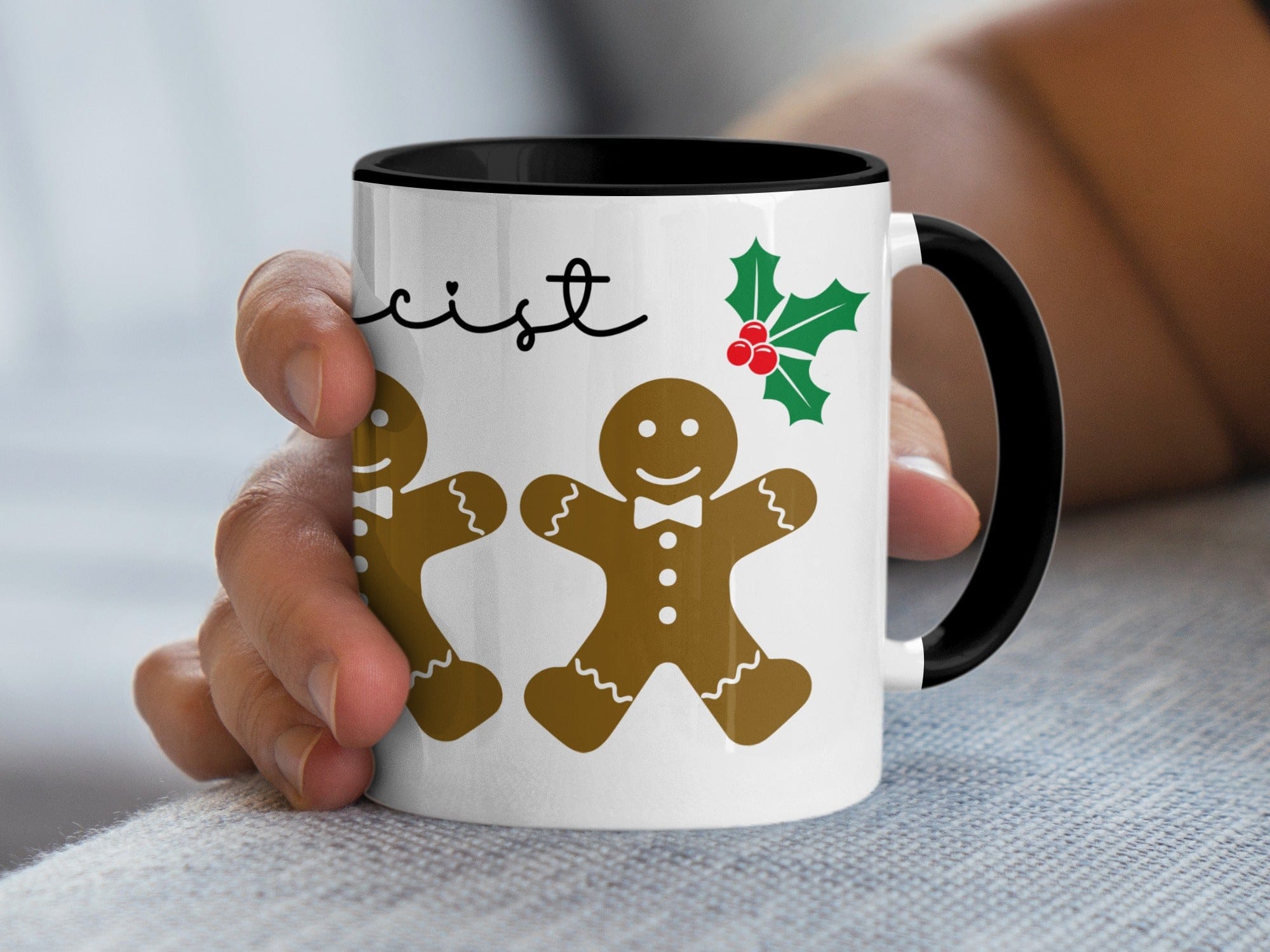 Gingerbread Man Design Christmas Themed Mug
