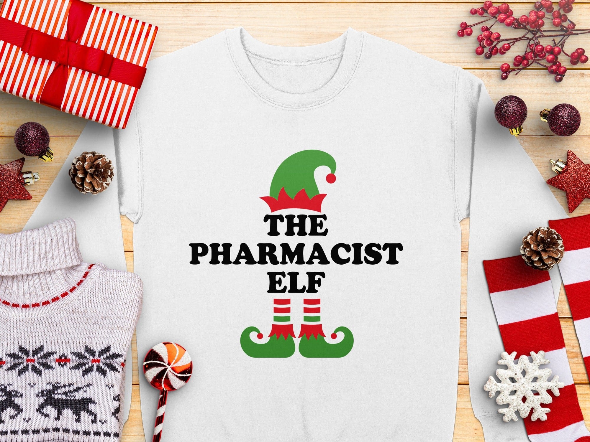 The Pharmacist Elf Christmas Sweater Festive Holiday Top
