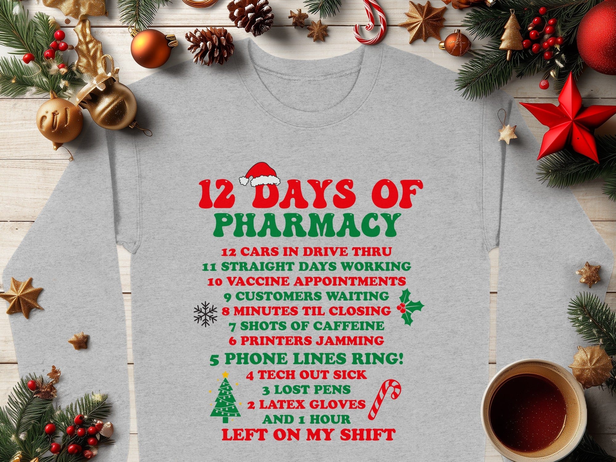 12 Days Of Pharmacy Funny Christmas Gift Shirt