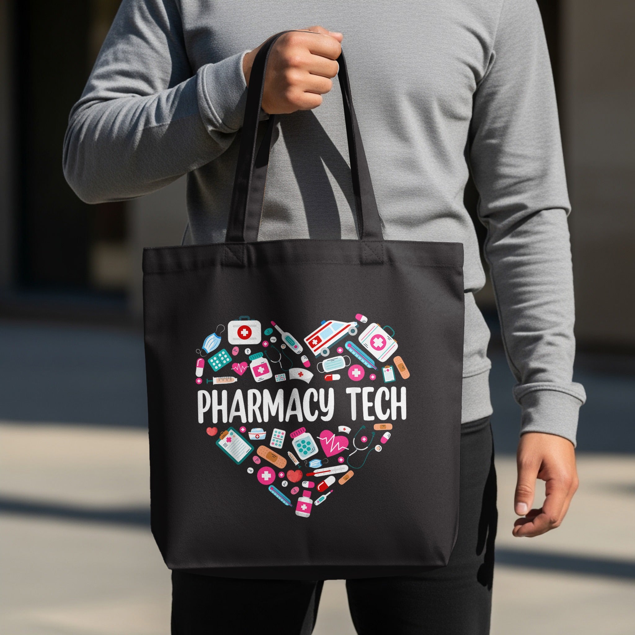 Pharmacy Tech Heart Design Tote Bag product