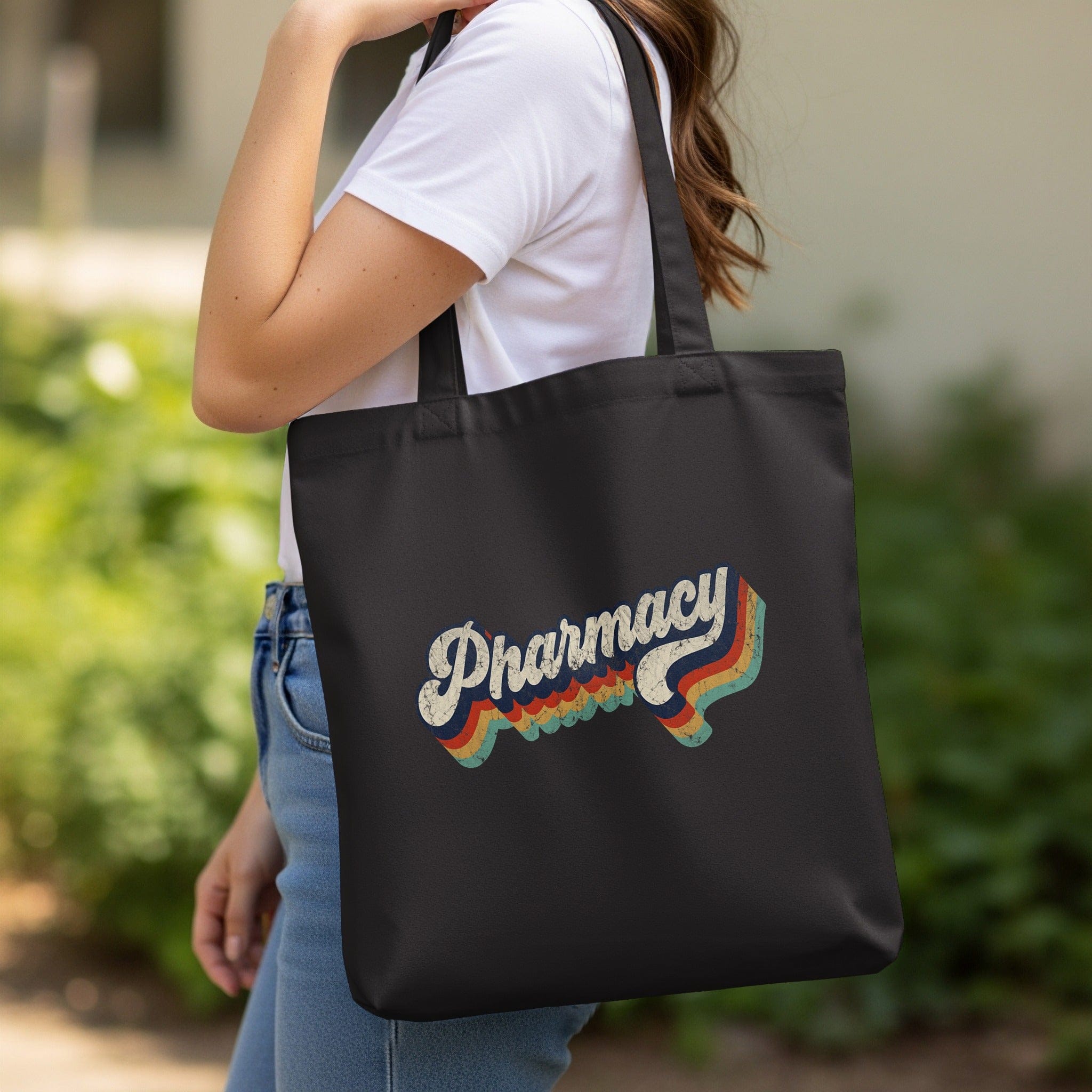 Retro Pharmacy Design Tote Bag for Everyday Use