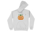 White hoodie with orange pumpkin graphic and "Pharmacy" text.