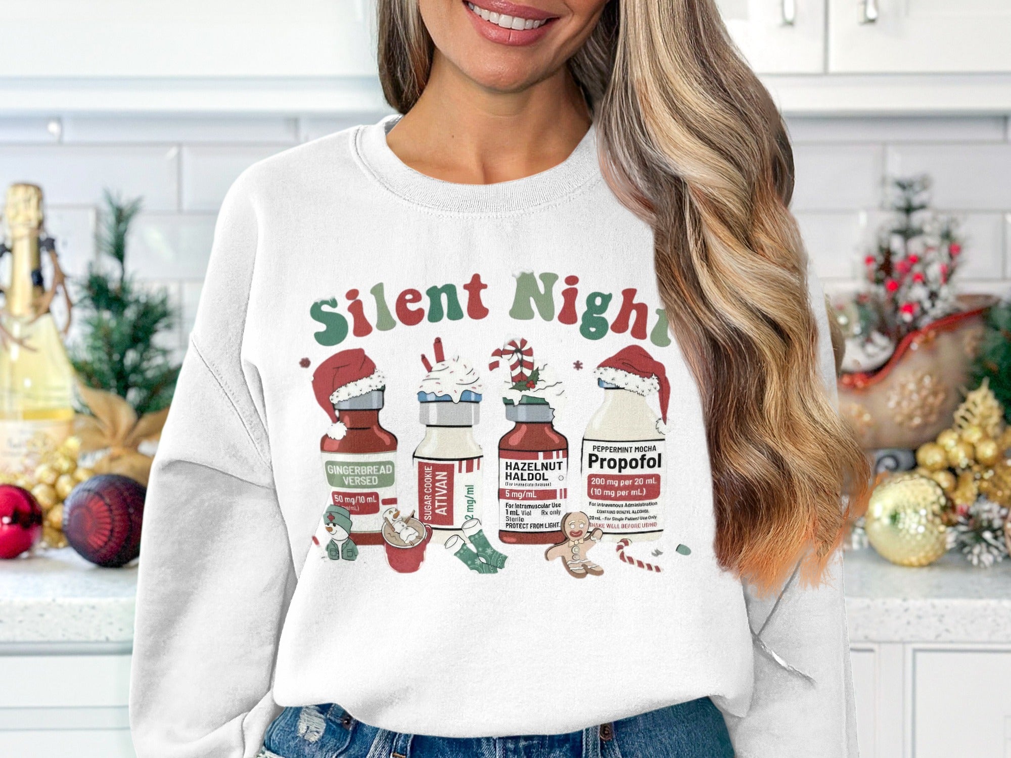 Silent Nights Cozy Festive Holiday Sweatshirt