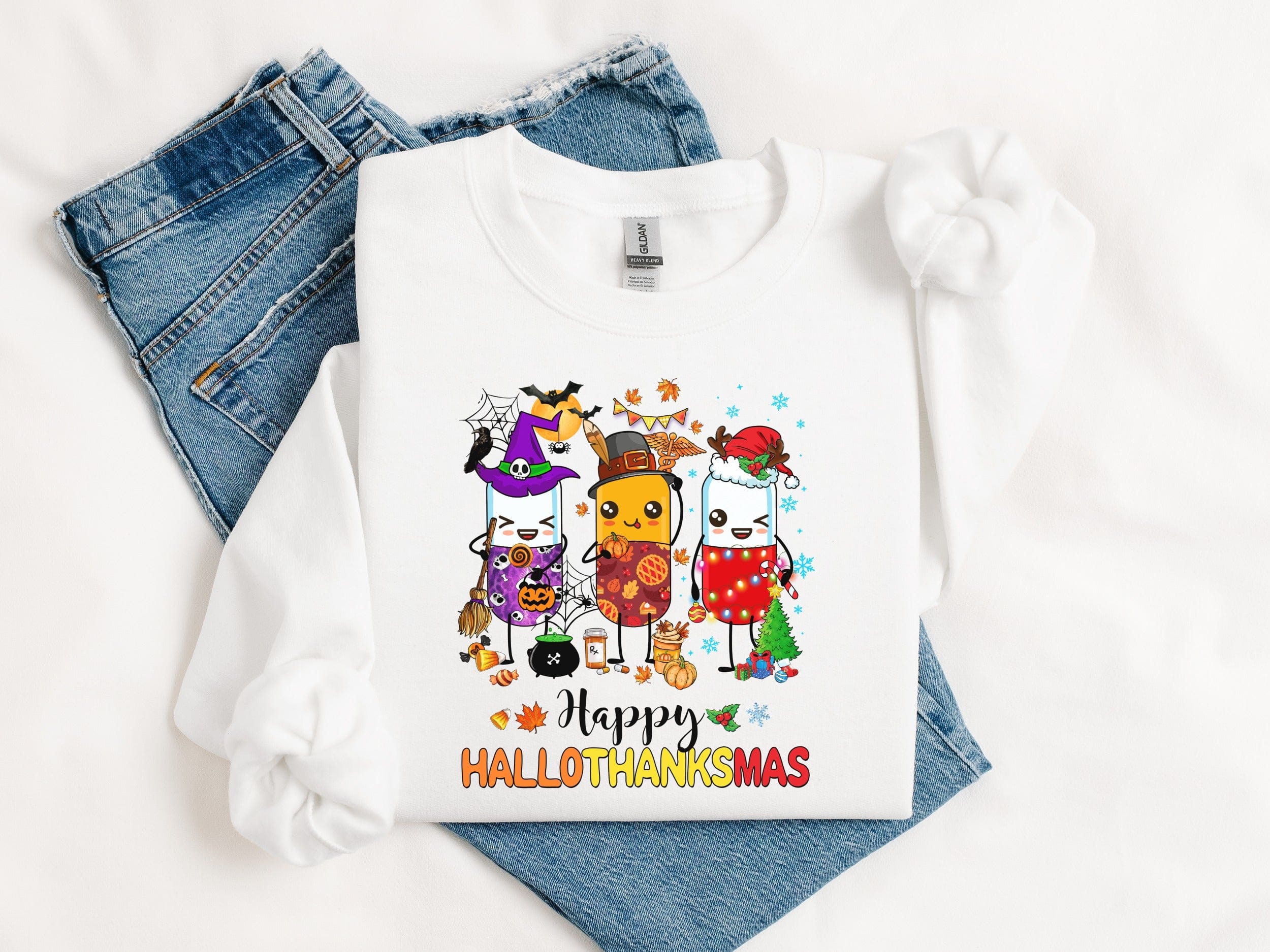 Happy Hallothanksmas Festive Design Sweatshirt product
