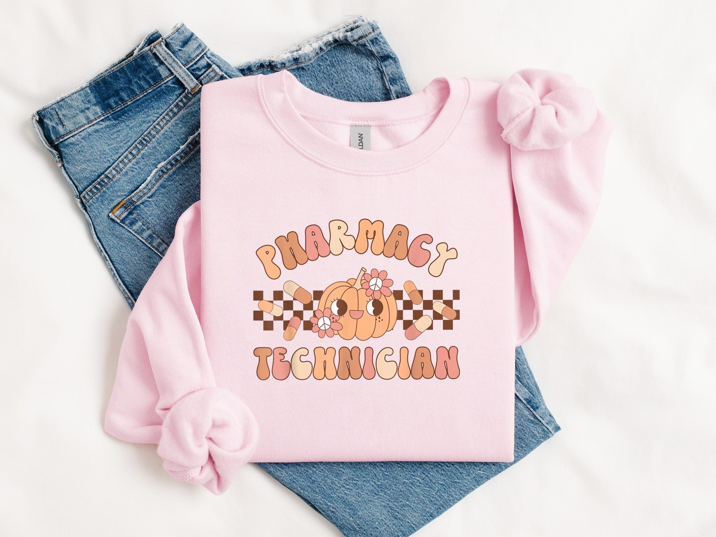 Pharmacy Technician Pink Themed Sweatshirt product type
