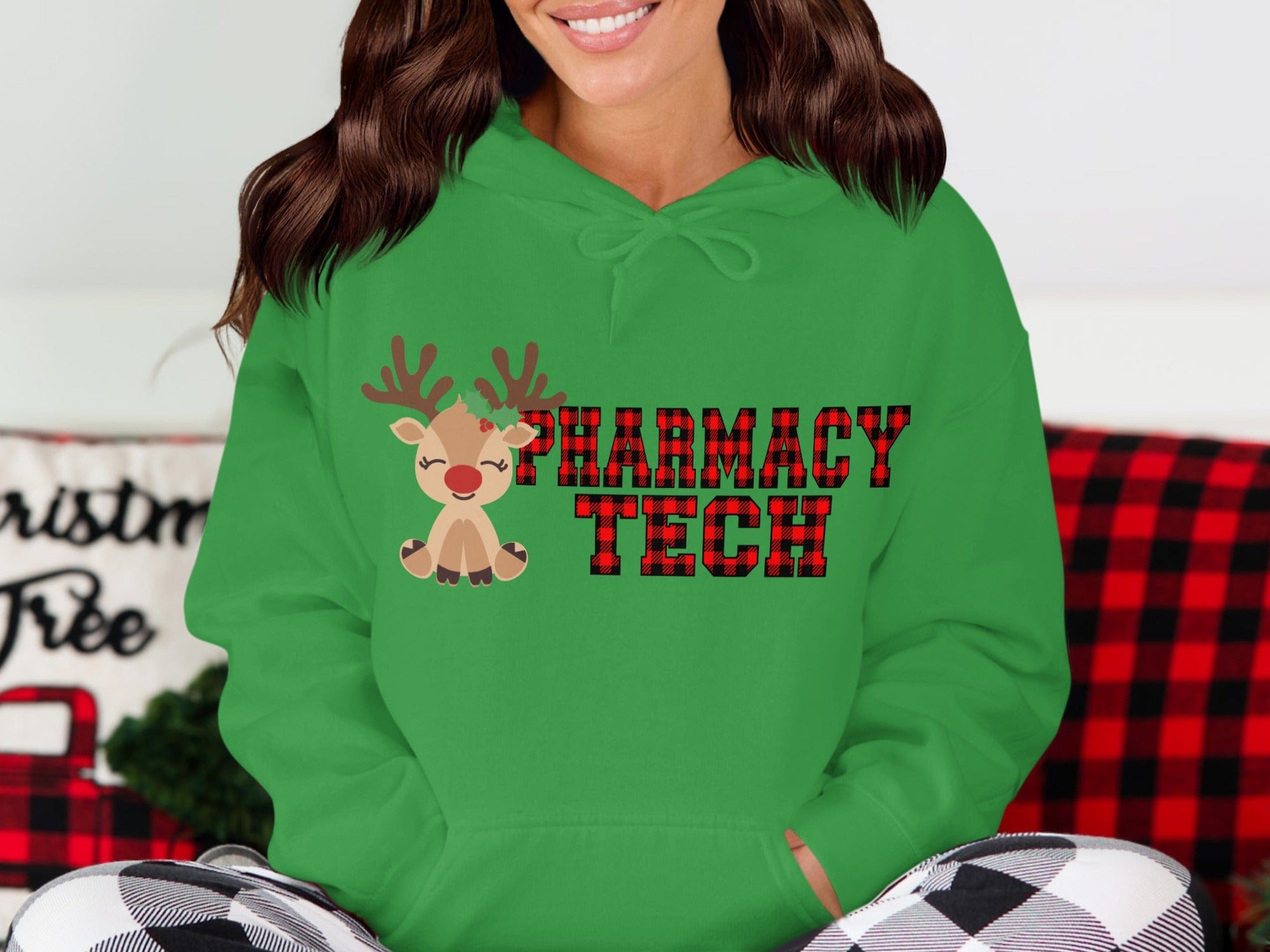 Pharmacy Tech Reindeer Hoodie Gift for Holiday Season