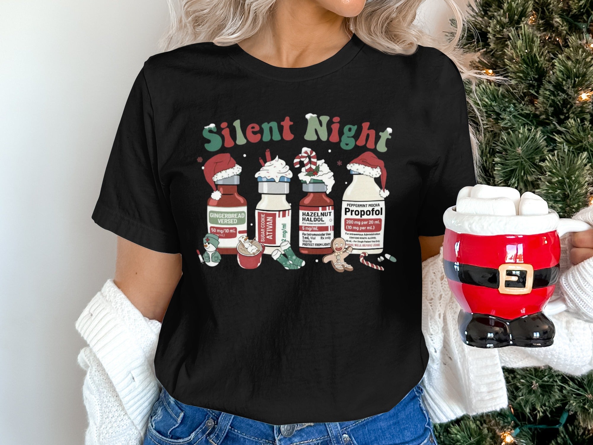 Silent Night Funny Christmas T-shirt festive