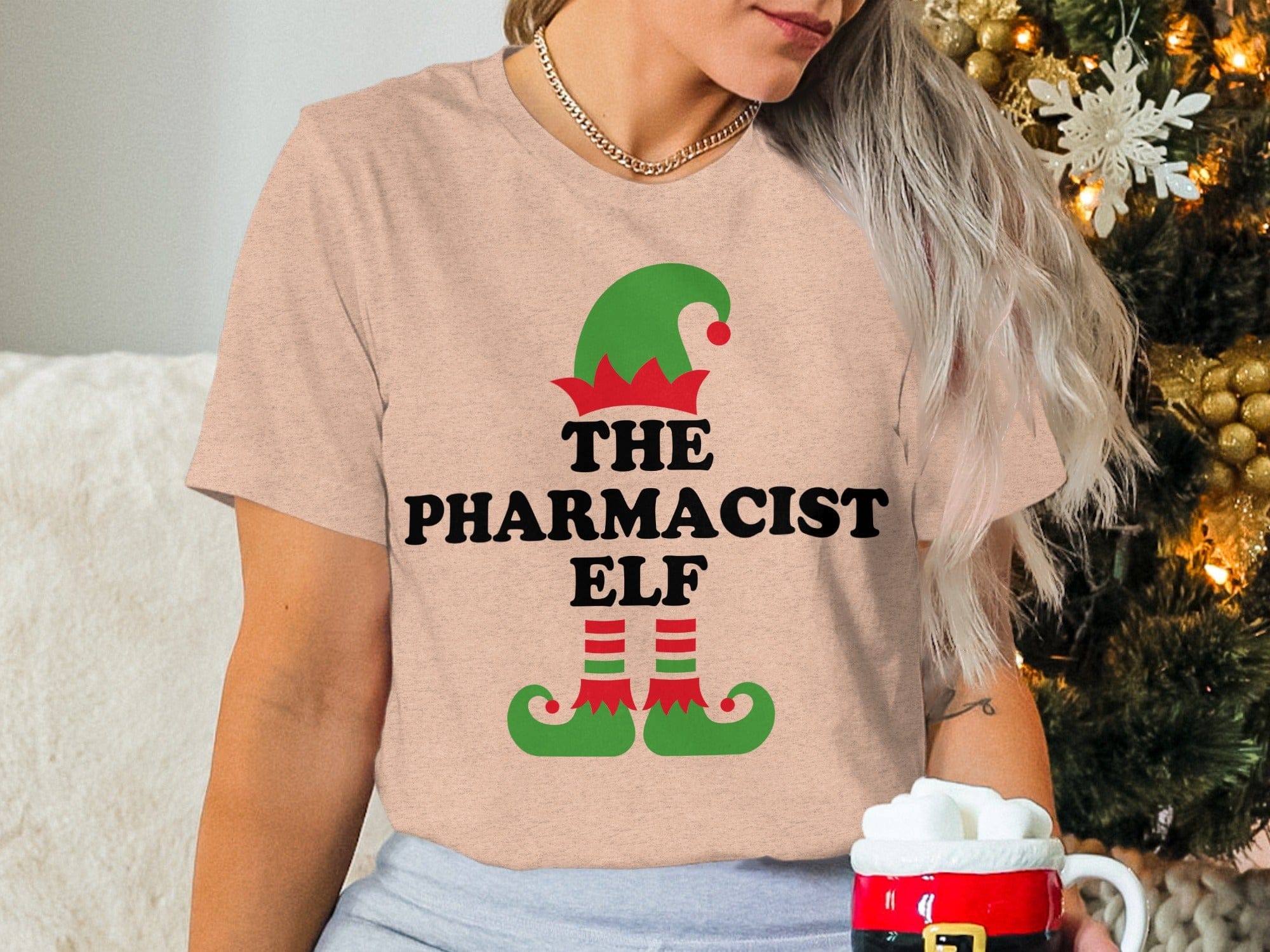 The Pharmacist Elf Holiday Funny Unisex TShirt