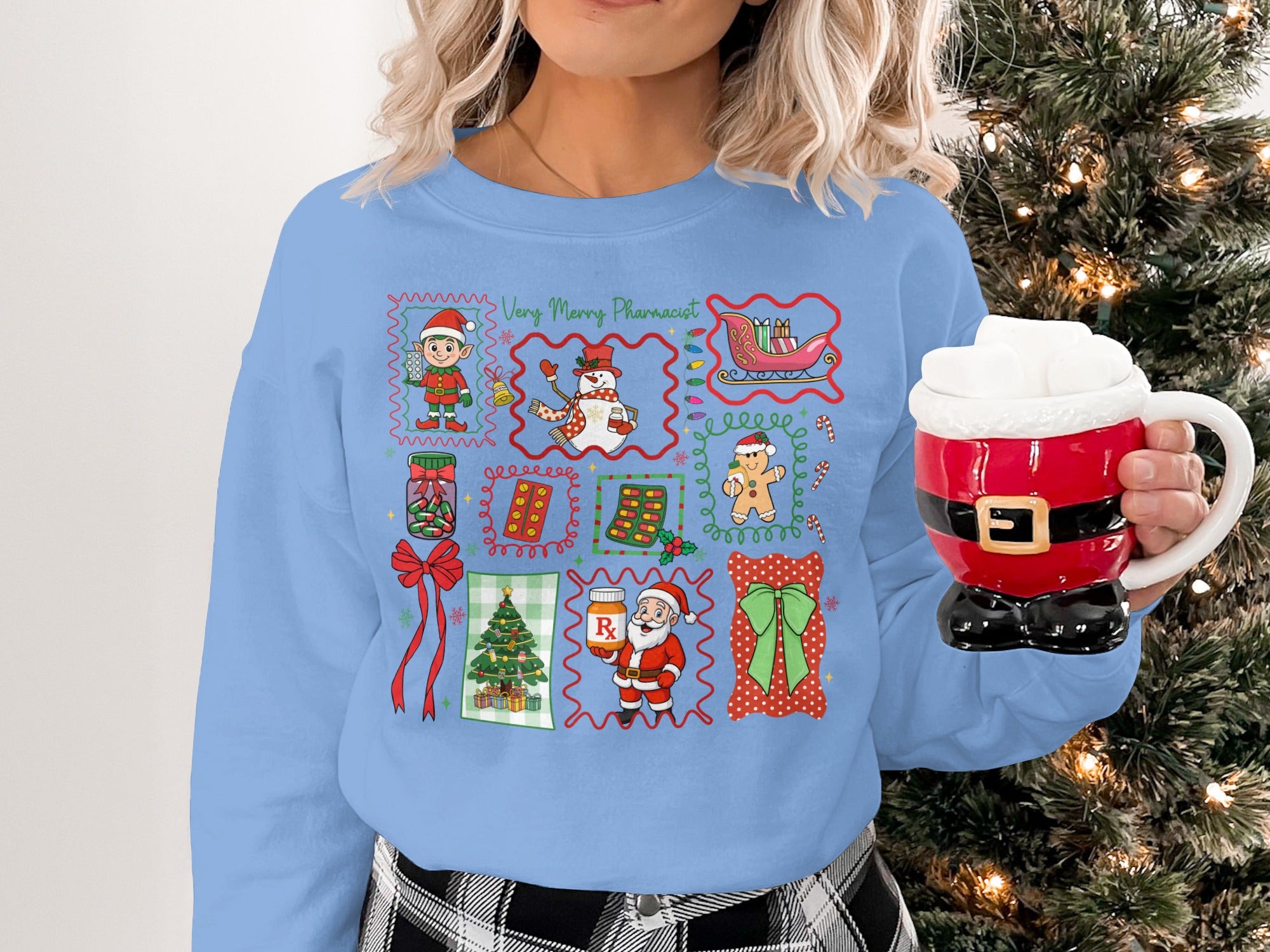 Very Merry Christmas Themed Sweatshirt Holiday