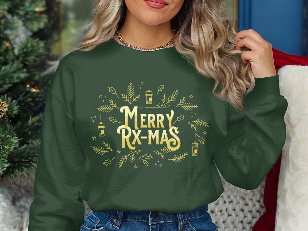 Festive Merry Rx-Mas Sweatshirt Perfect for Christmas