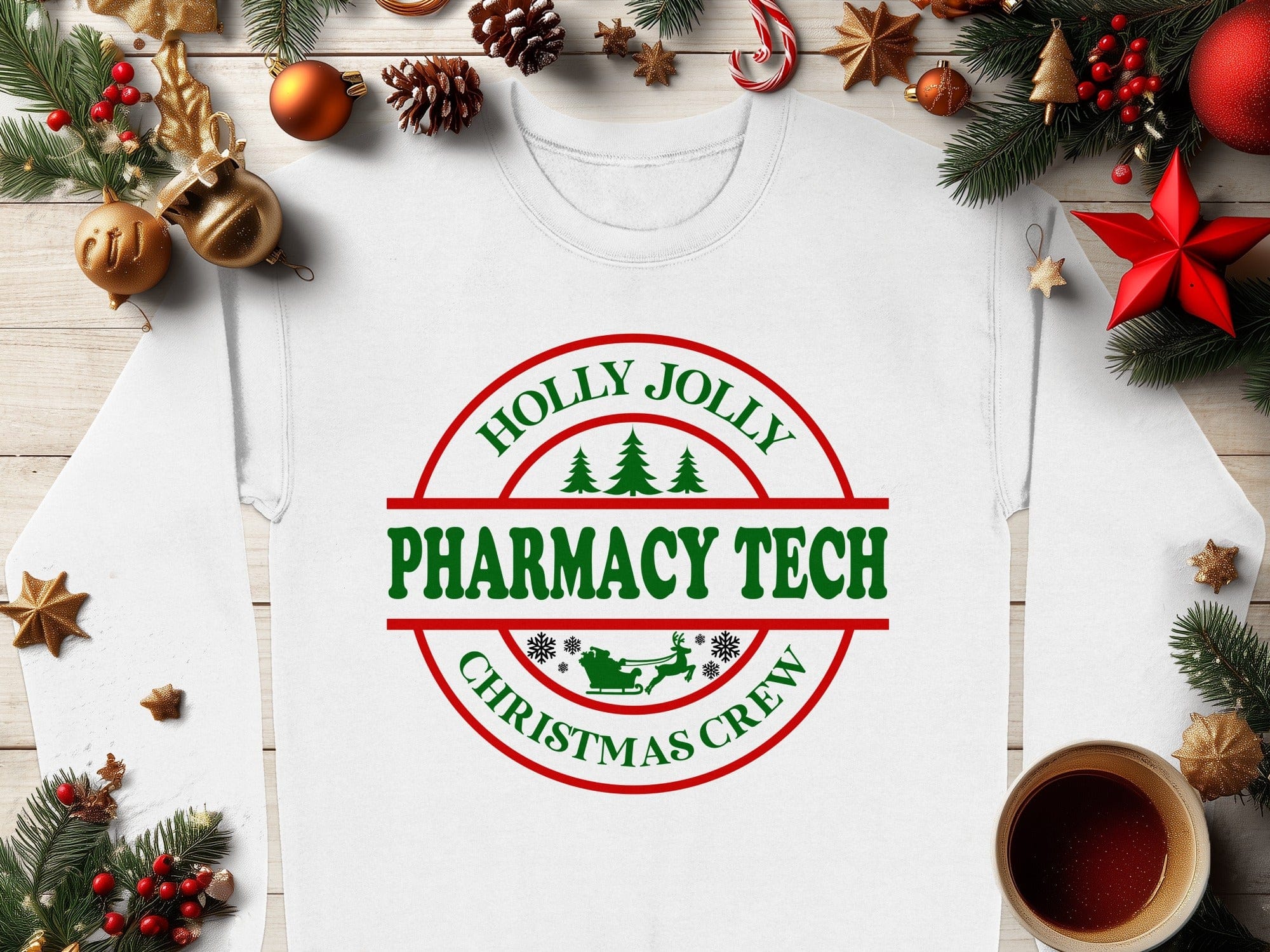 Holly Jolly Pharmacy Tech Christmas Crew Sweatshirt