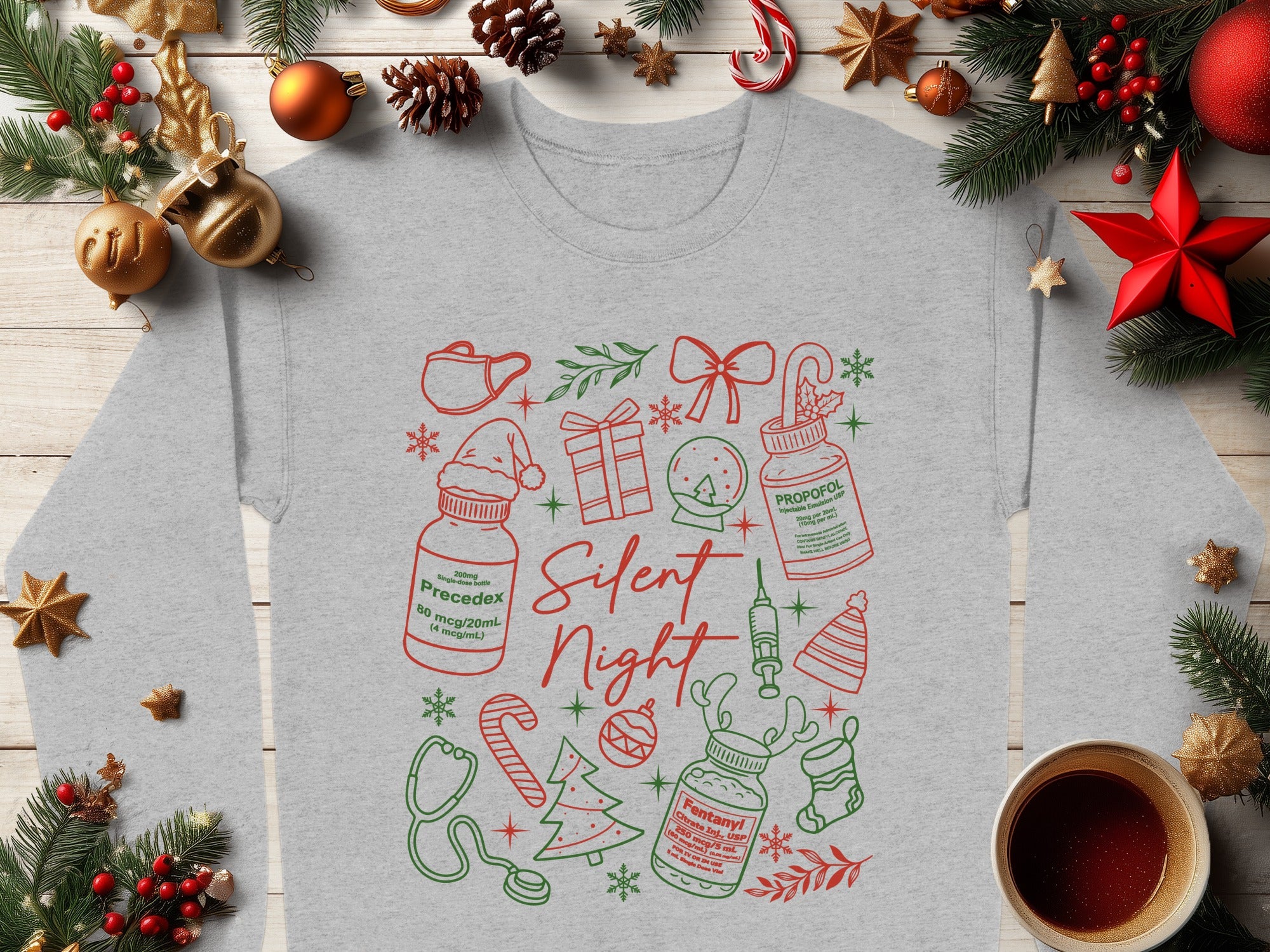Silent Night Christmas Holiday Shirt Product