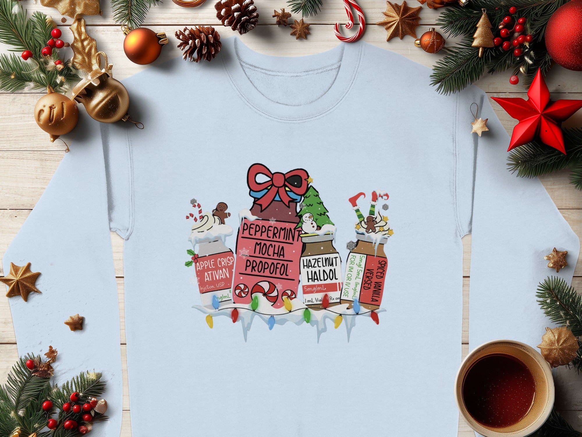Festive Holiday Drink Illustration Sweatshirt