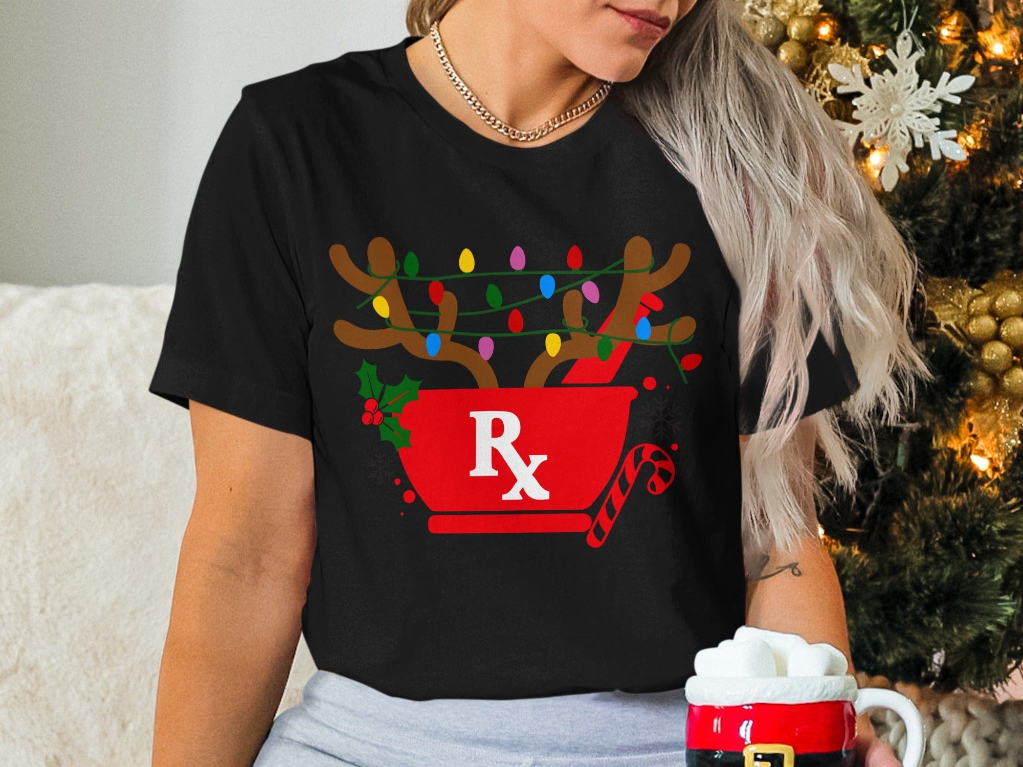 Christmas Themed Rx Santa Sleigh Lights T-Shirt product