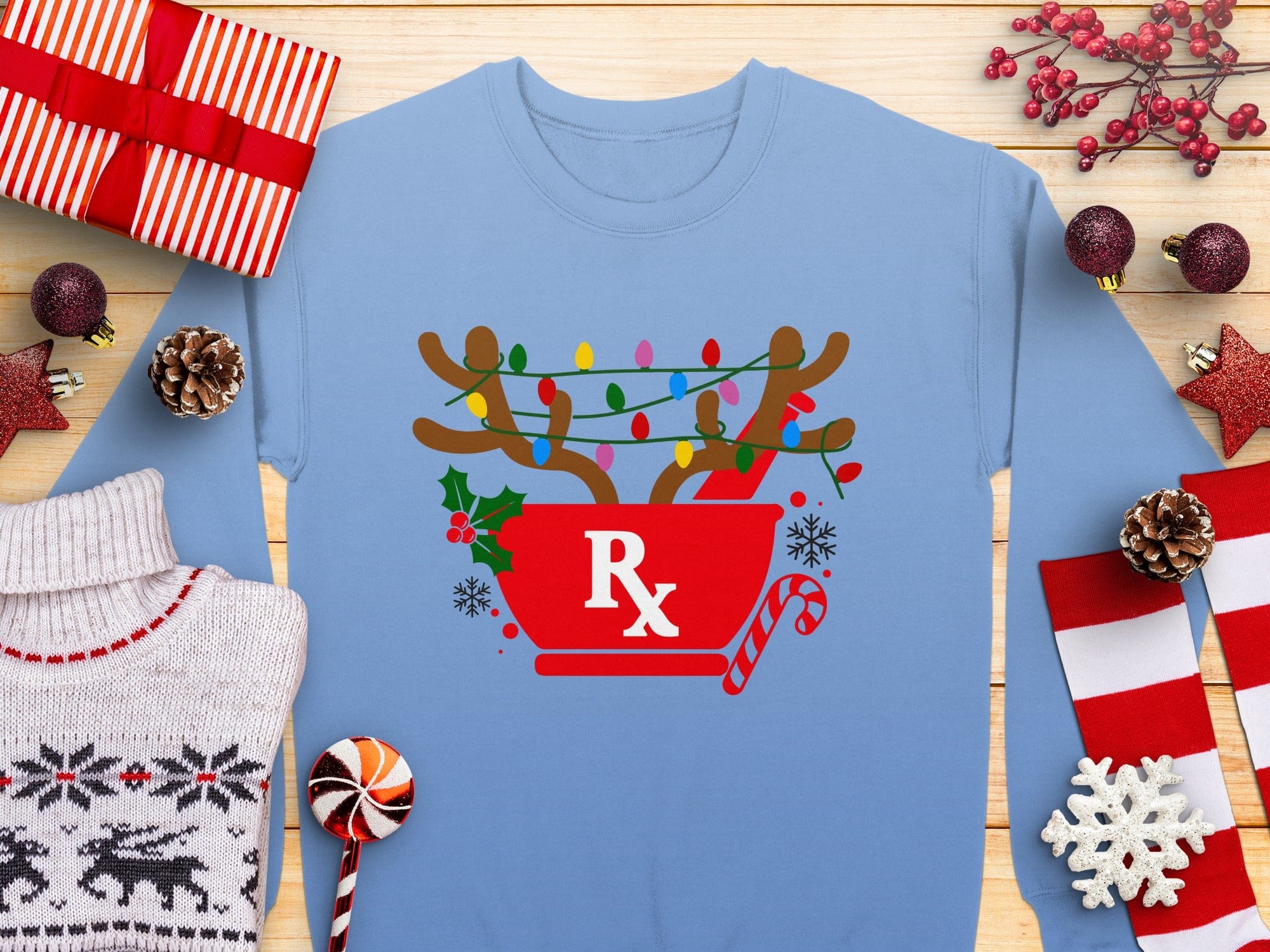 Festive Reindeer Prescription RX Holiday Sweater product
