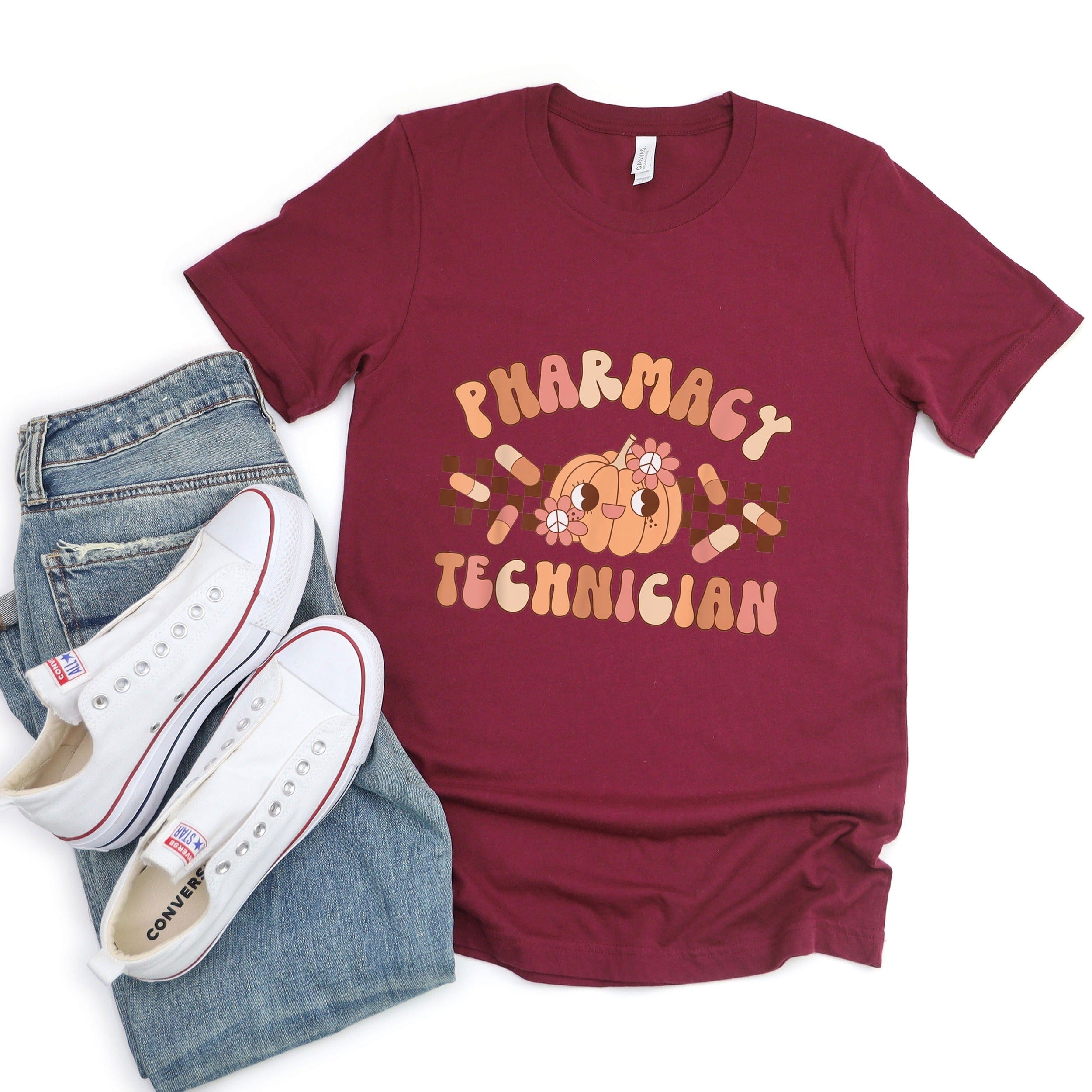Pharmacy Technician Cute Floral Graphic T-Shirt Product