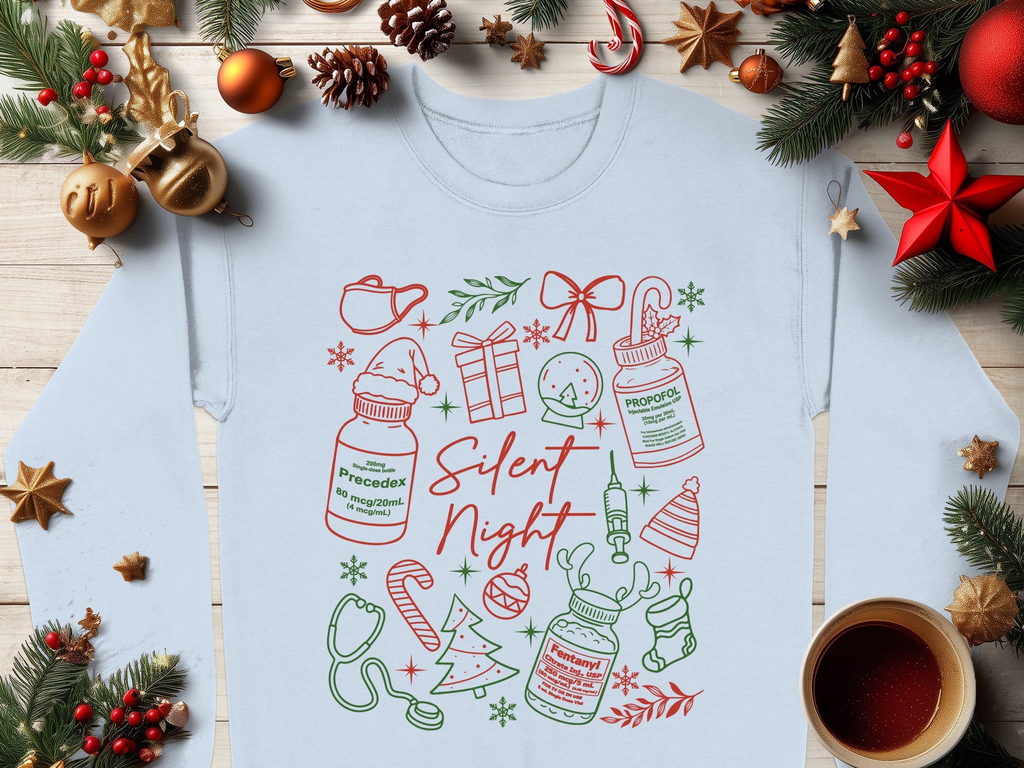 Silent Night Holiday Themed Shirt