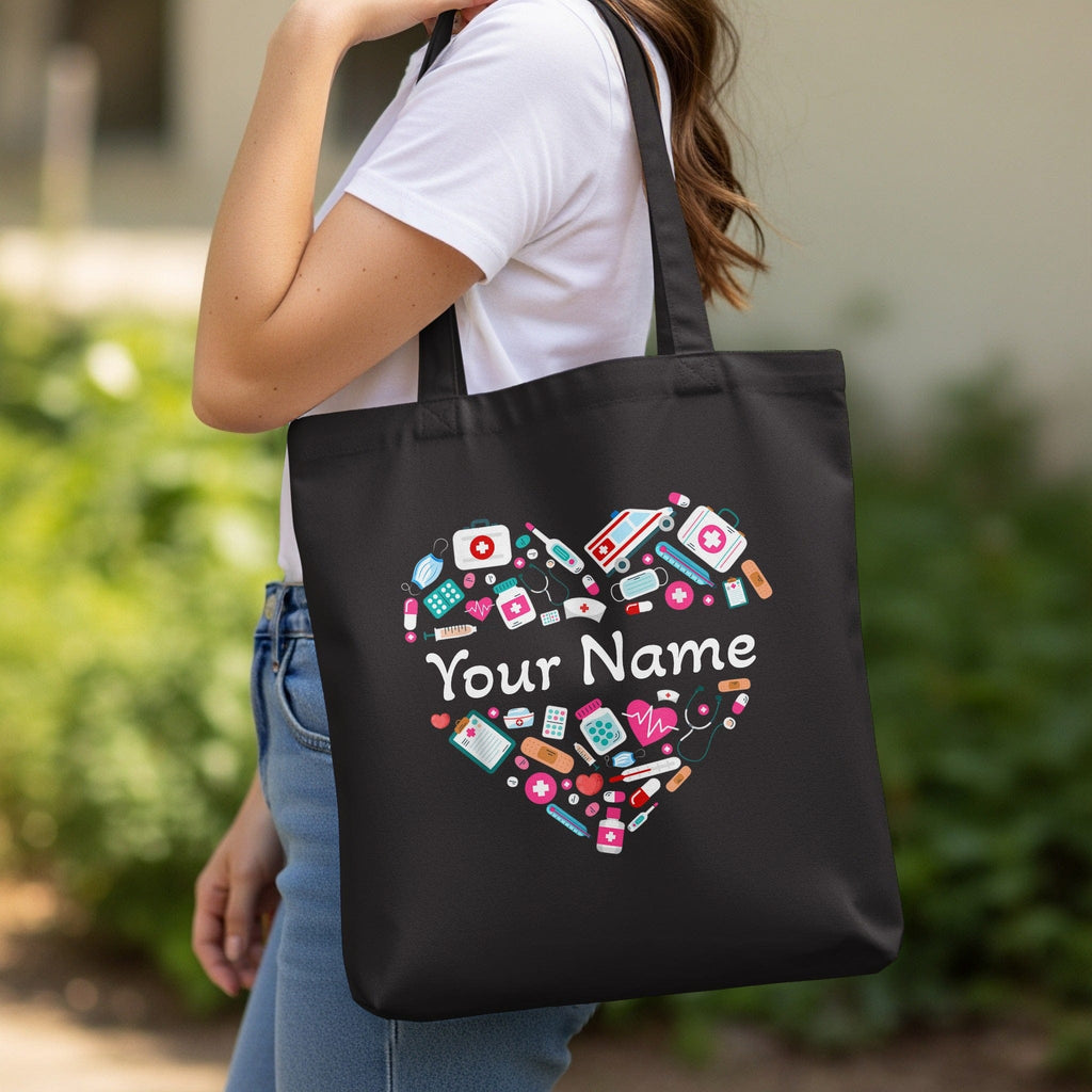 Custom Heart Design Personalized Tote Bag
