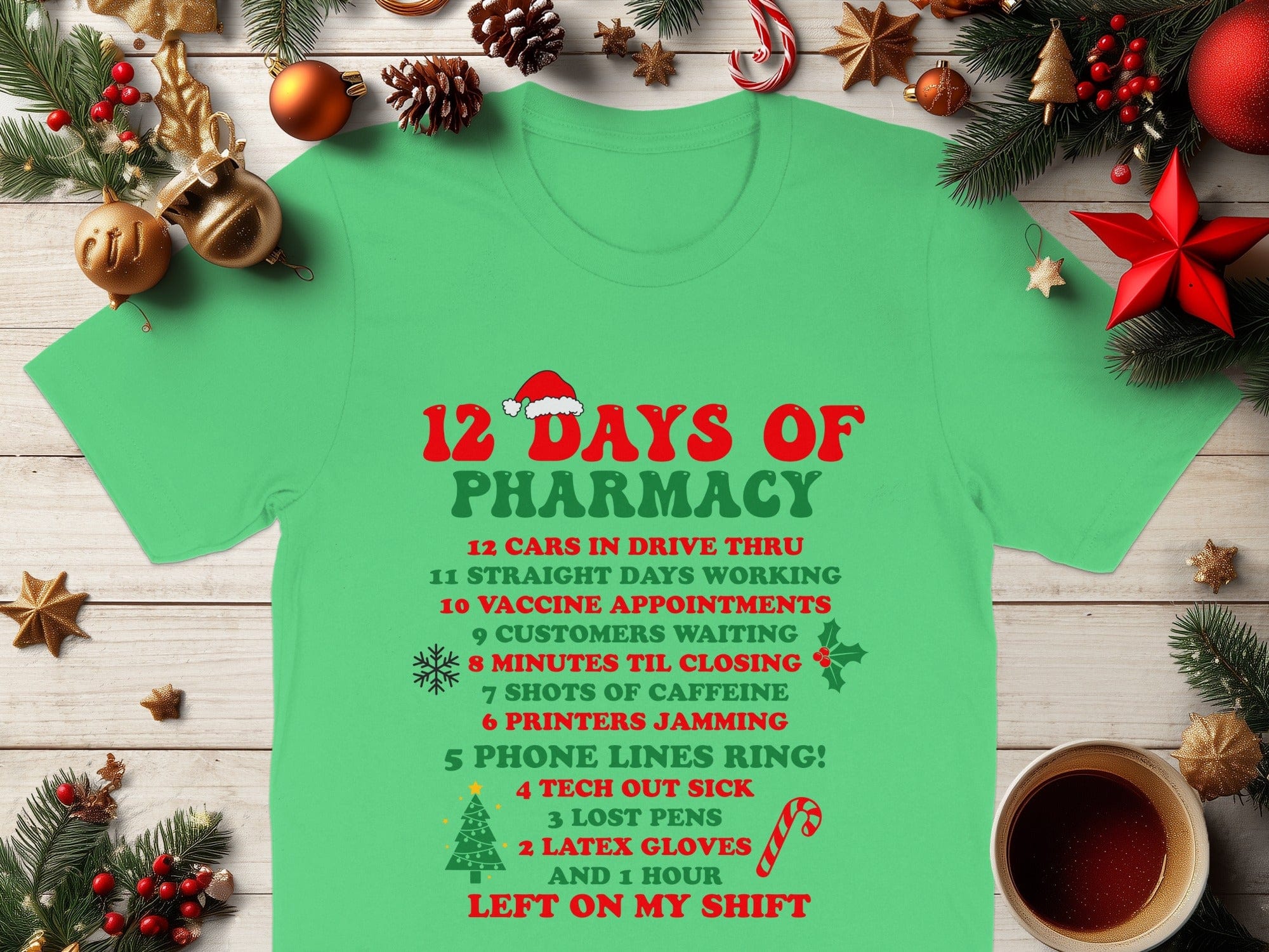 12 Days of Pharmacy Christmas Festive Shirt