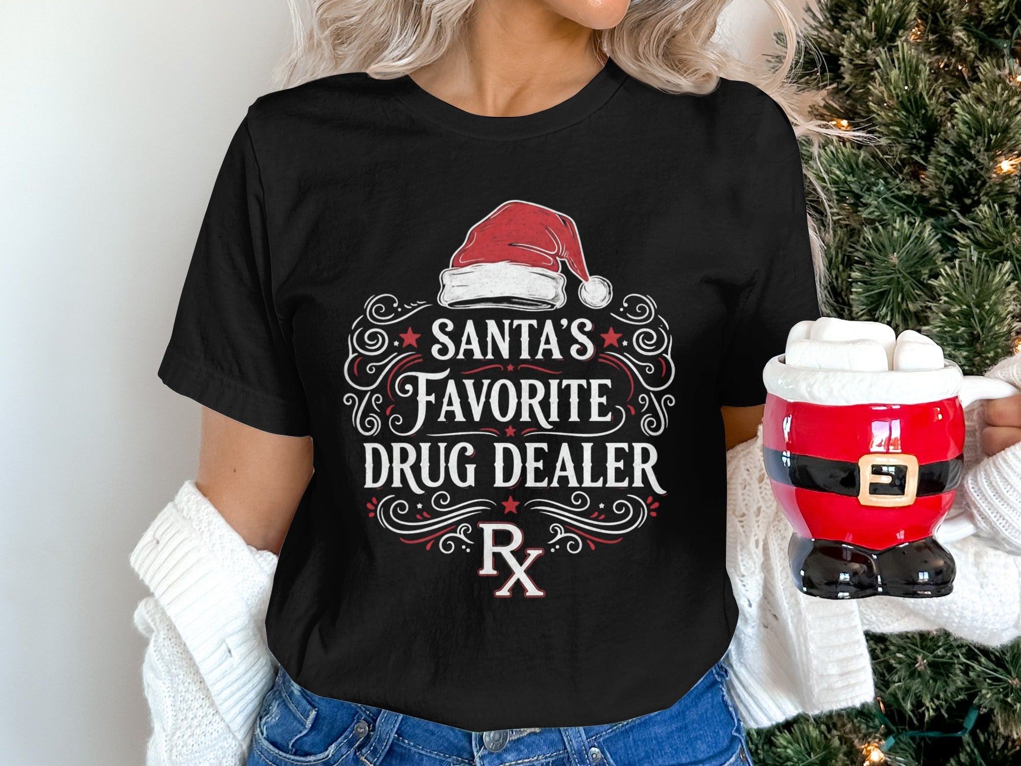 Santa's Favorite Drug Dealer RX Holiday Tee