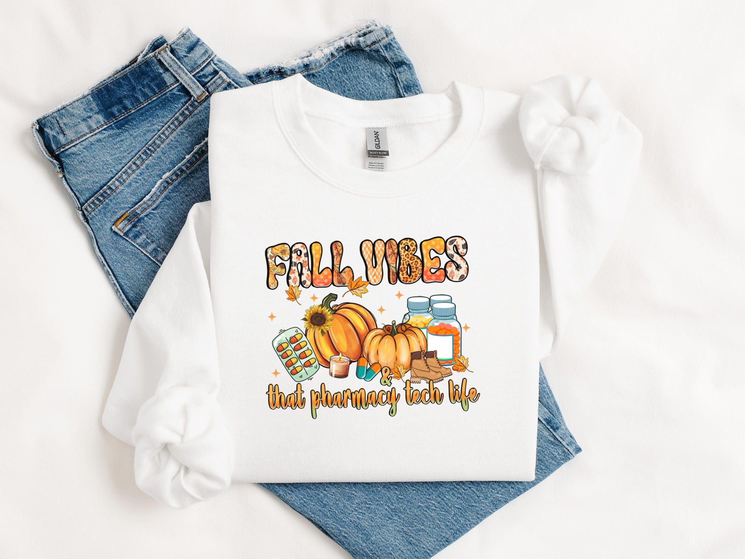 Pharmacy Tech Fall Vibes Long Sleeve Shirt product type
