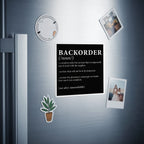 Magnet with definition of "backorder" and related terms.