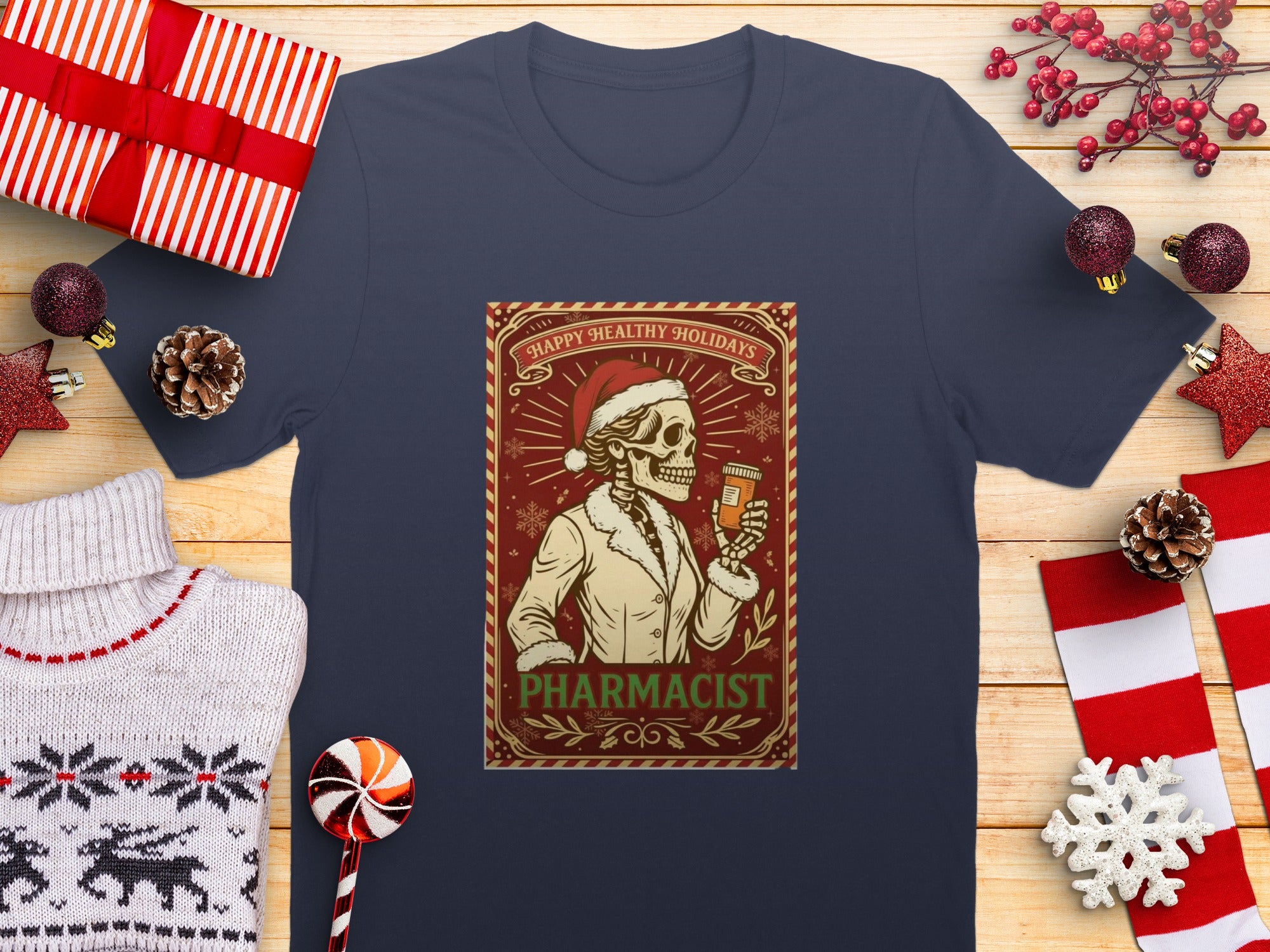 Happy Healthy Holidays Pharmacist T-Shirt Gift