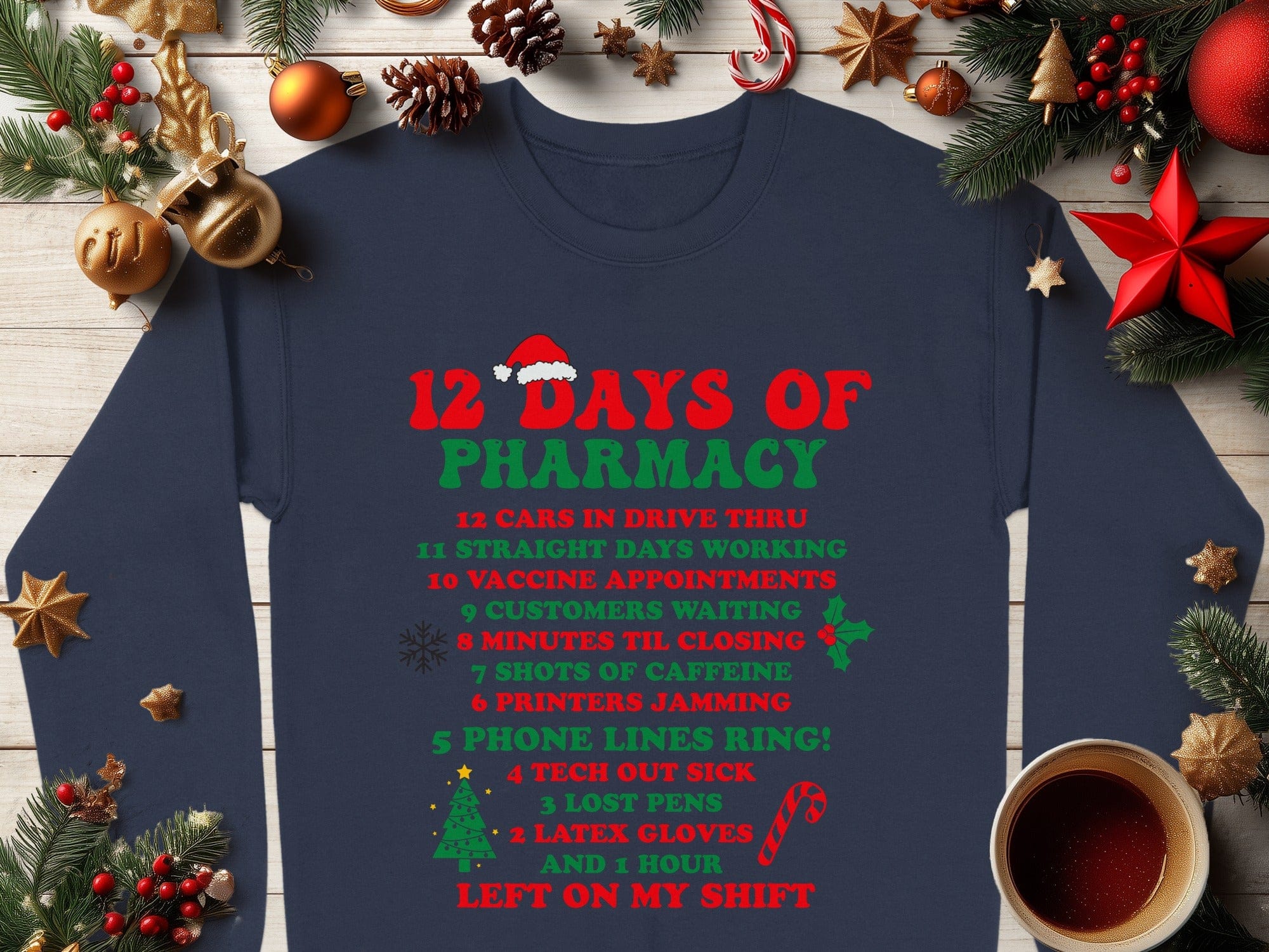 Funny 12 Days Of Pharmacy Christmas Sweatshirt