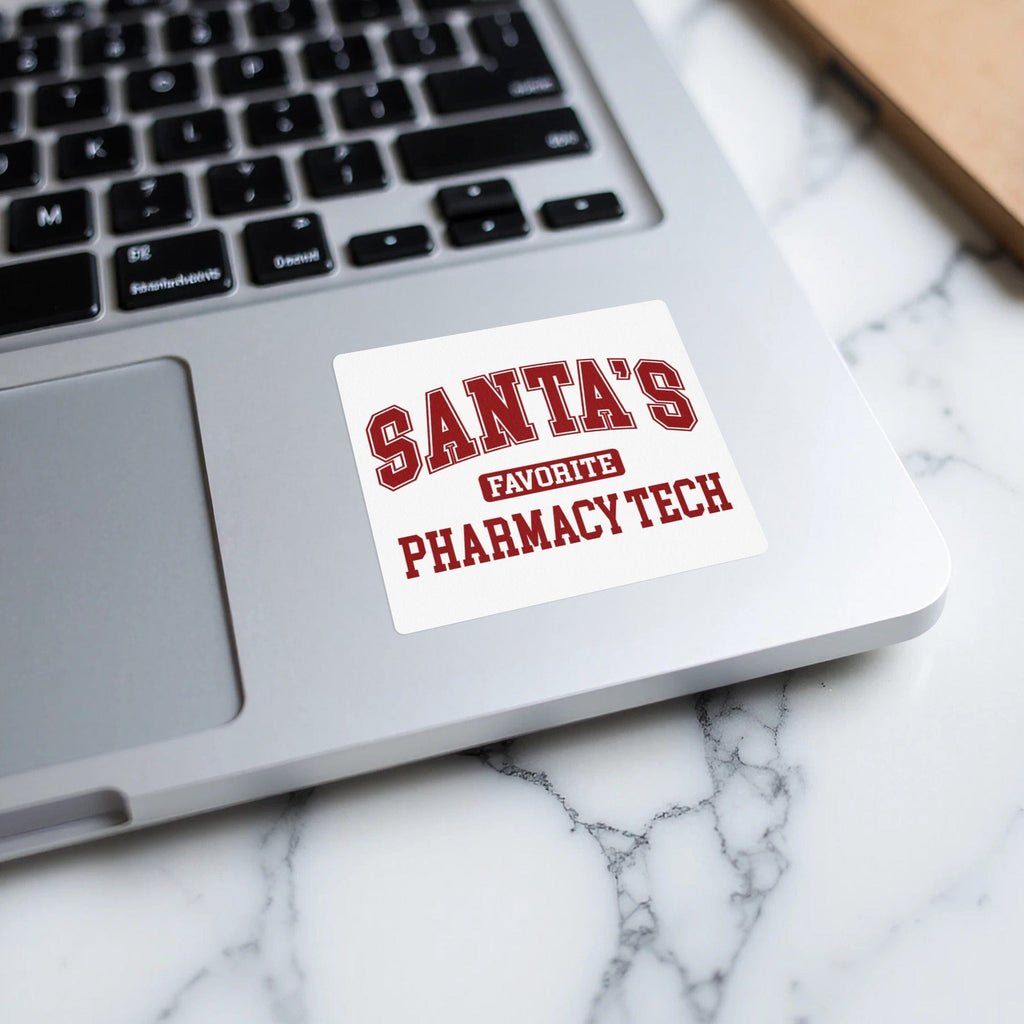 Santa's Favorite Pharmacy Tech Sticker Fun Gift