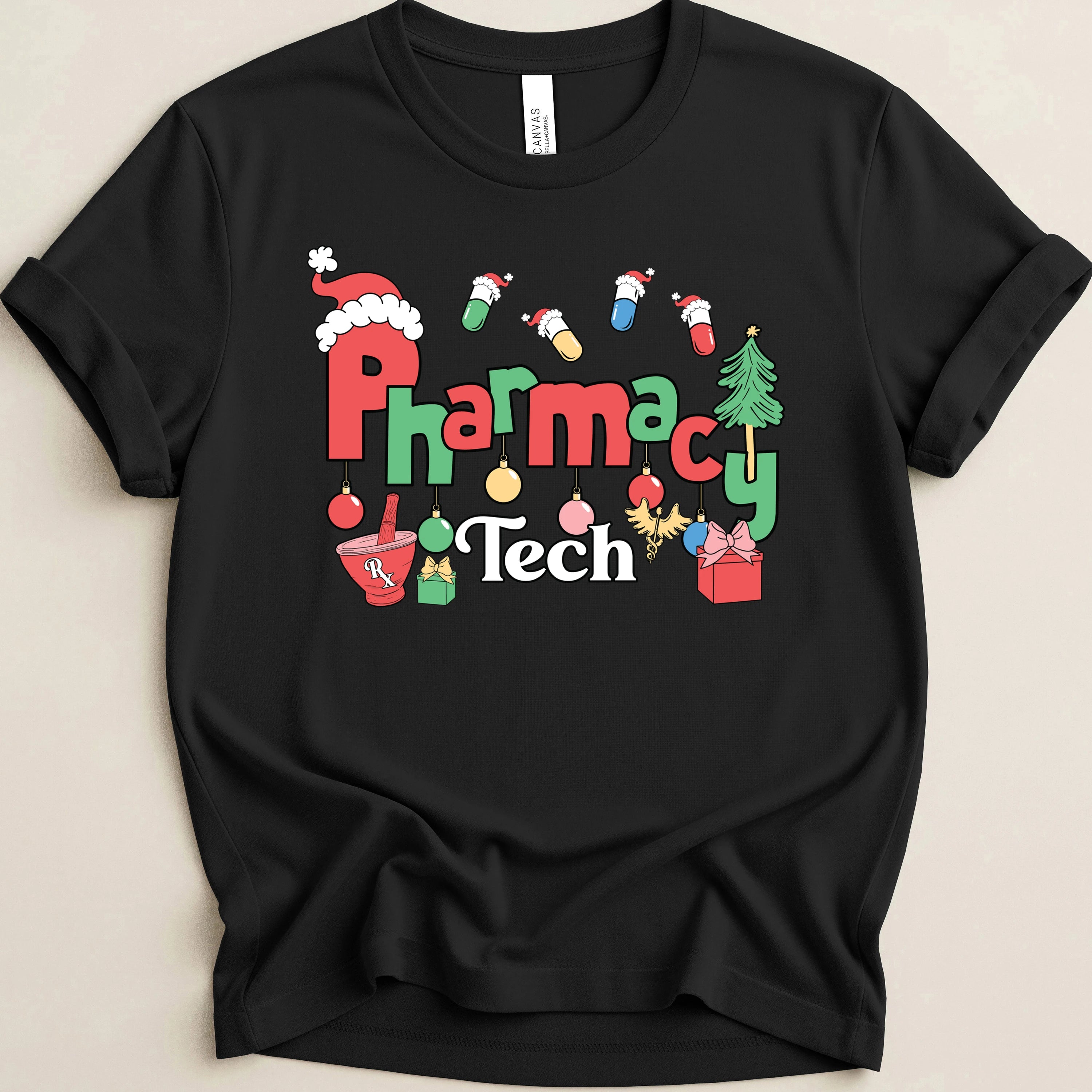 Pharmacy Tech Christmas Ornaments Tee