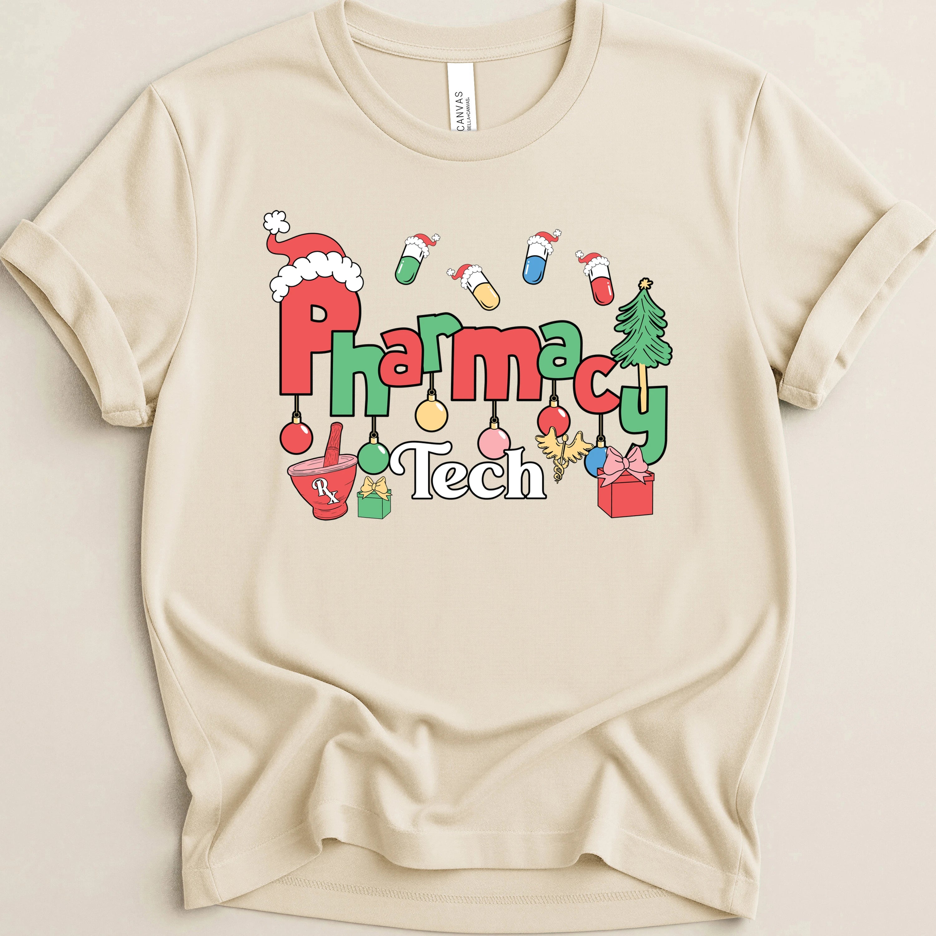 Pharmacy Tech Christmas Ornaments Tee