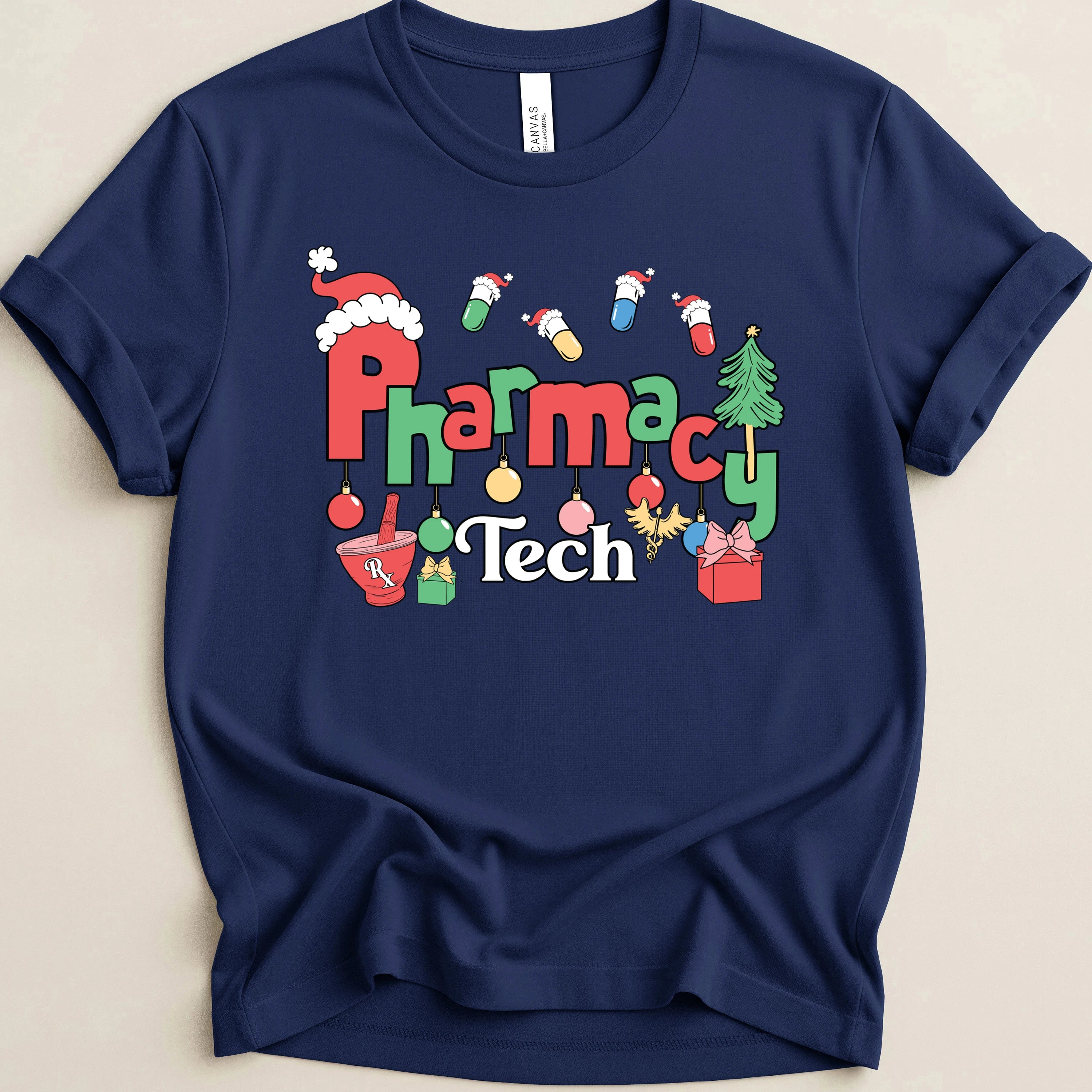 Pharmacy Tech Christmas Ornaments Tee