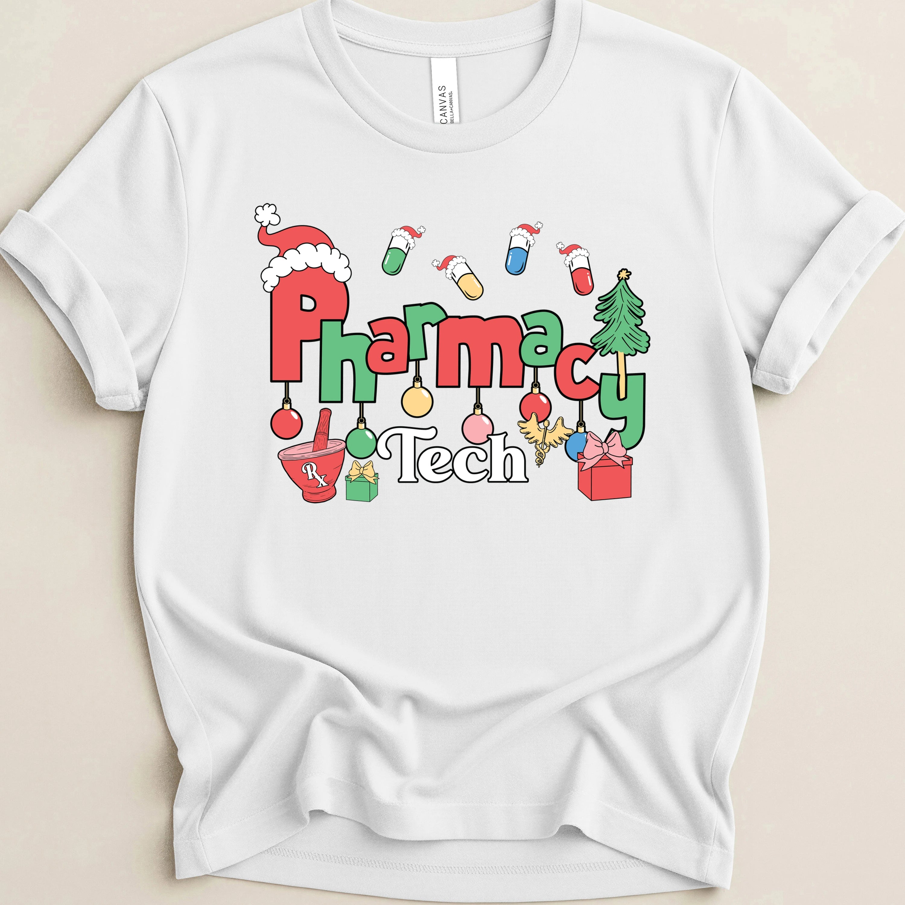 Pharmacy Tech Christmas Ornaments Tee
