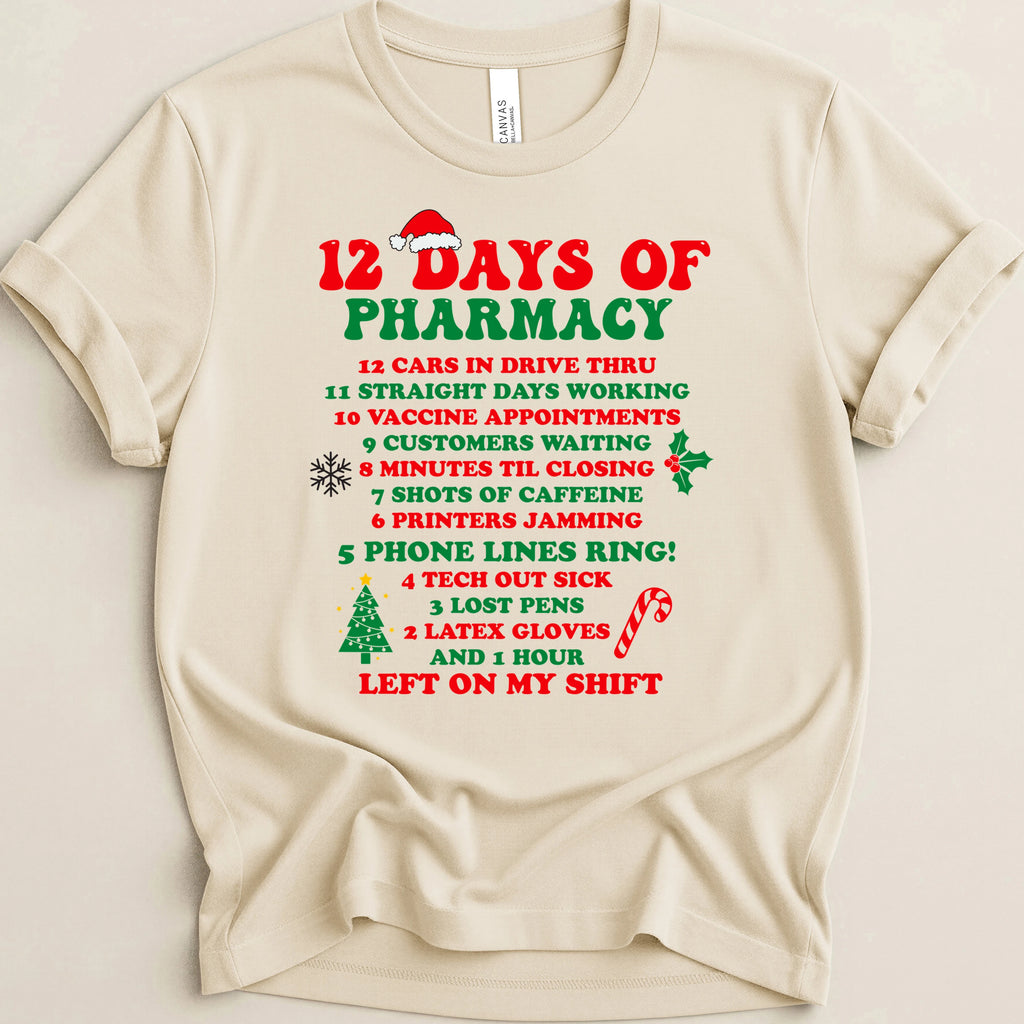 12 Days of Pharmacy Christmas Tee