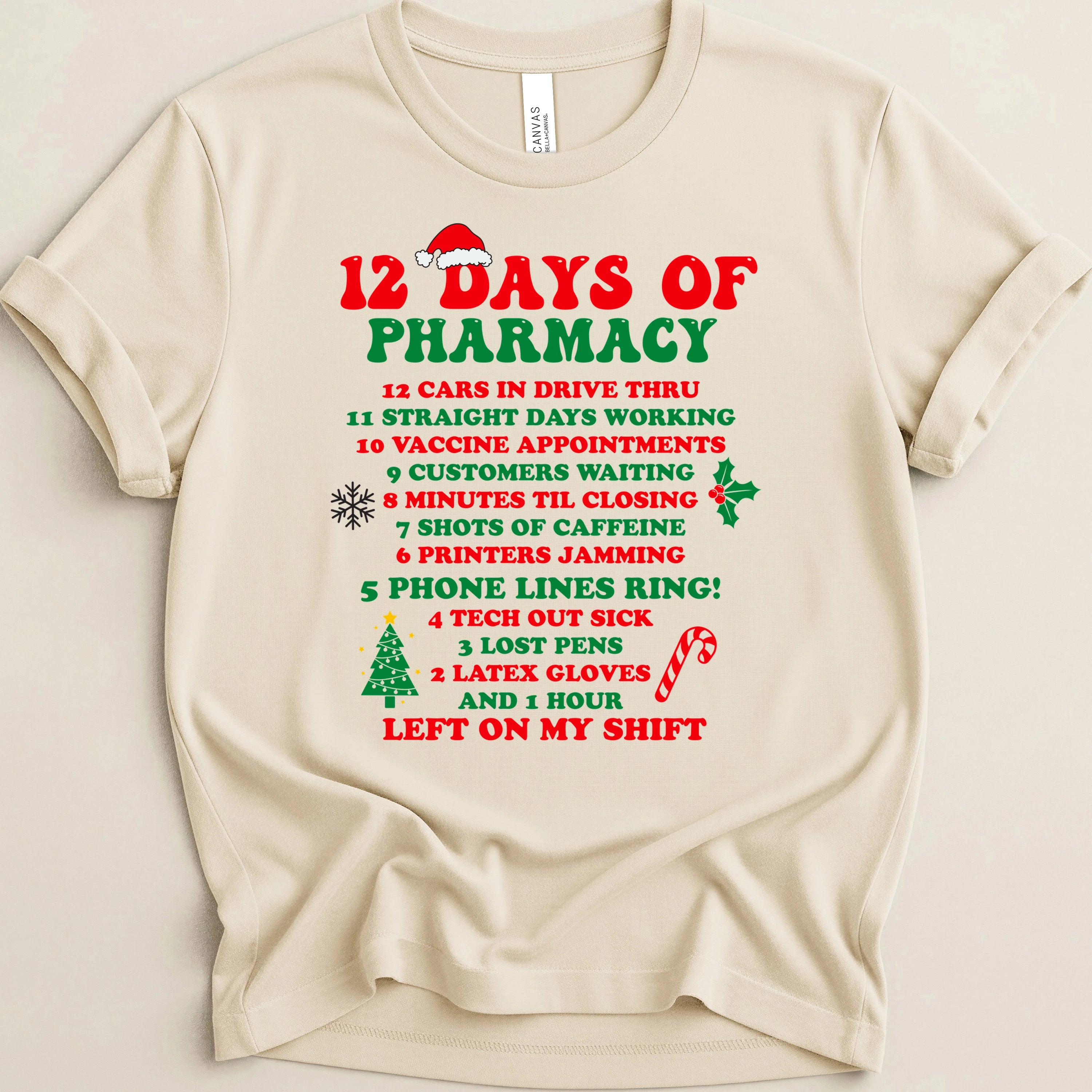 12 Days of Pharmacy Christmas Tee