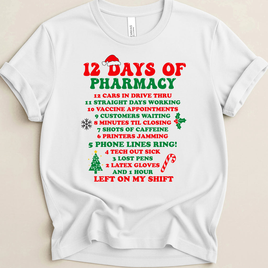 12 Days of Pharmacy Christmas Tee