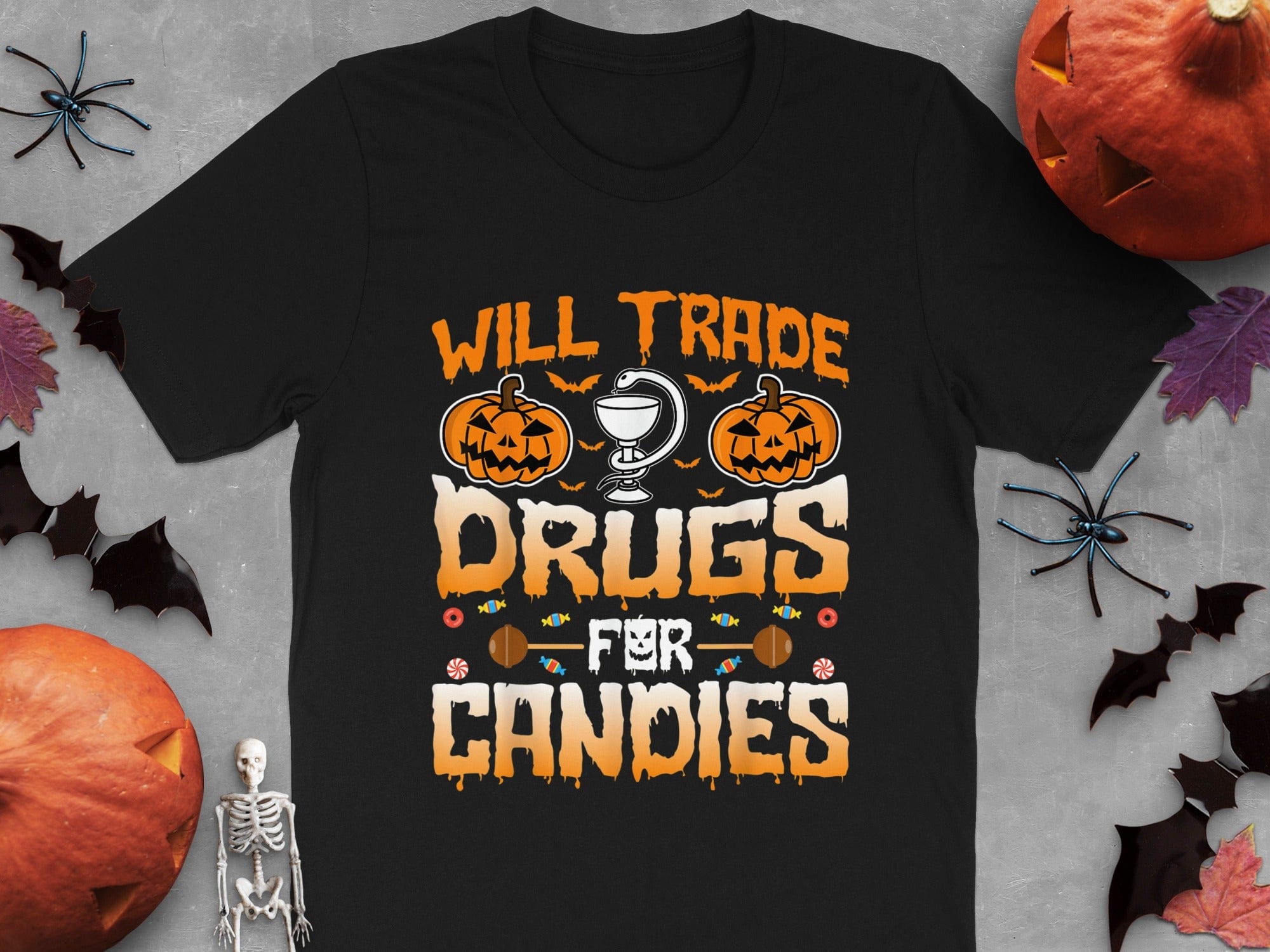 Will Trade Drugs for Candies Halloween Pharmacist Tee