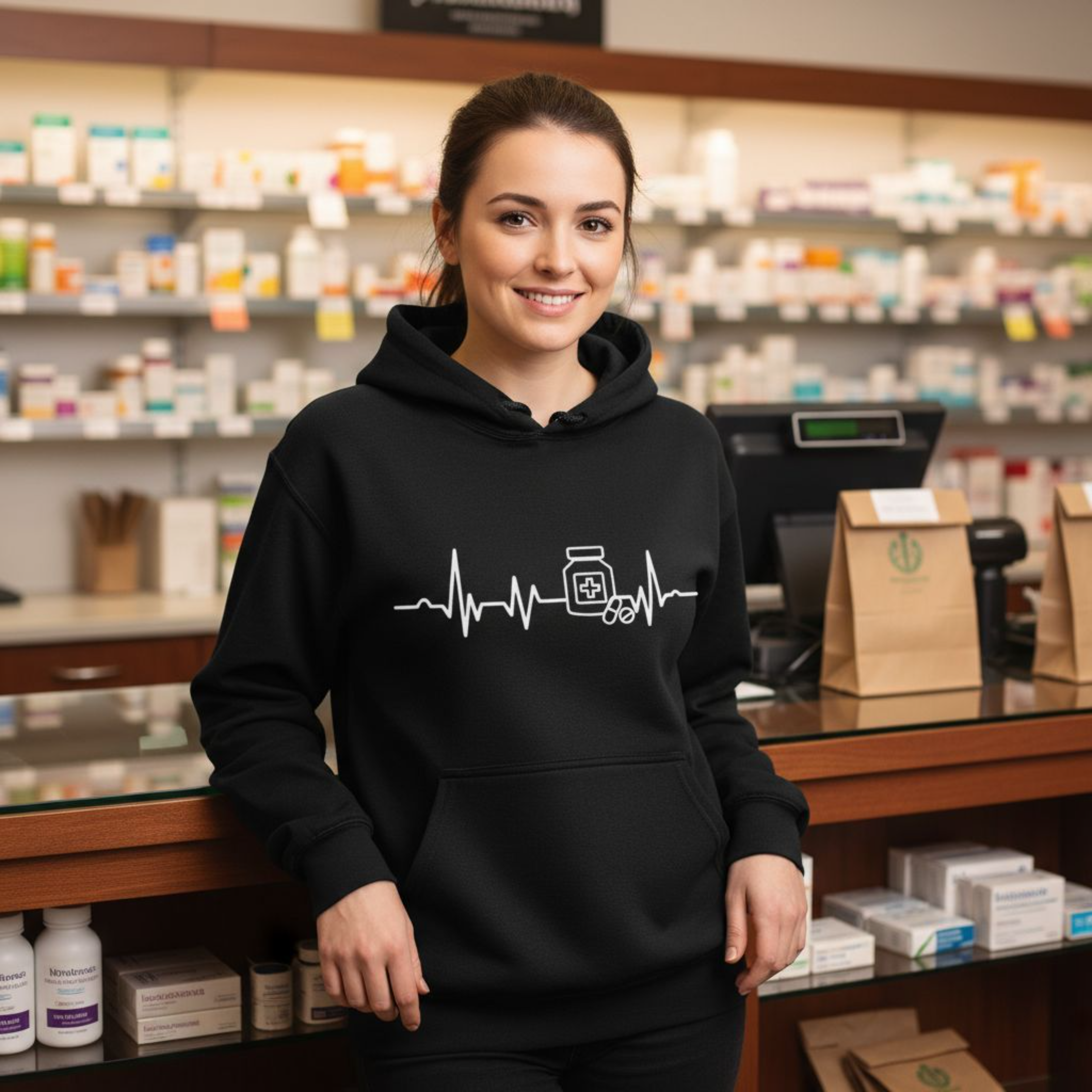 Heartbeat Pulse with Pill Container Hoodie