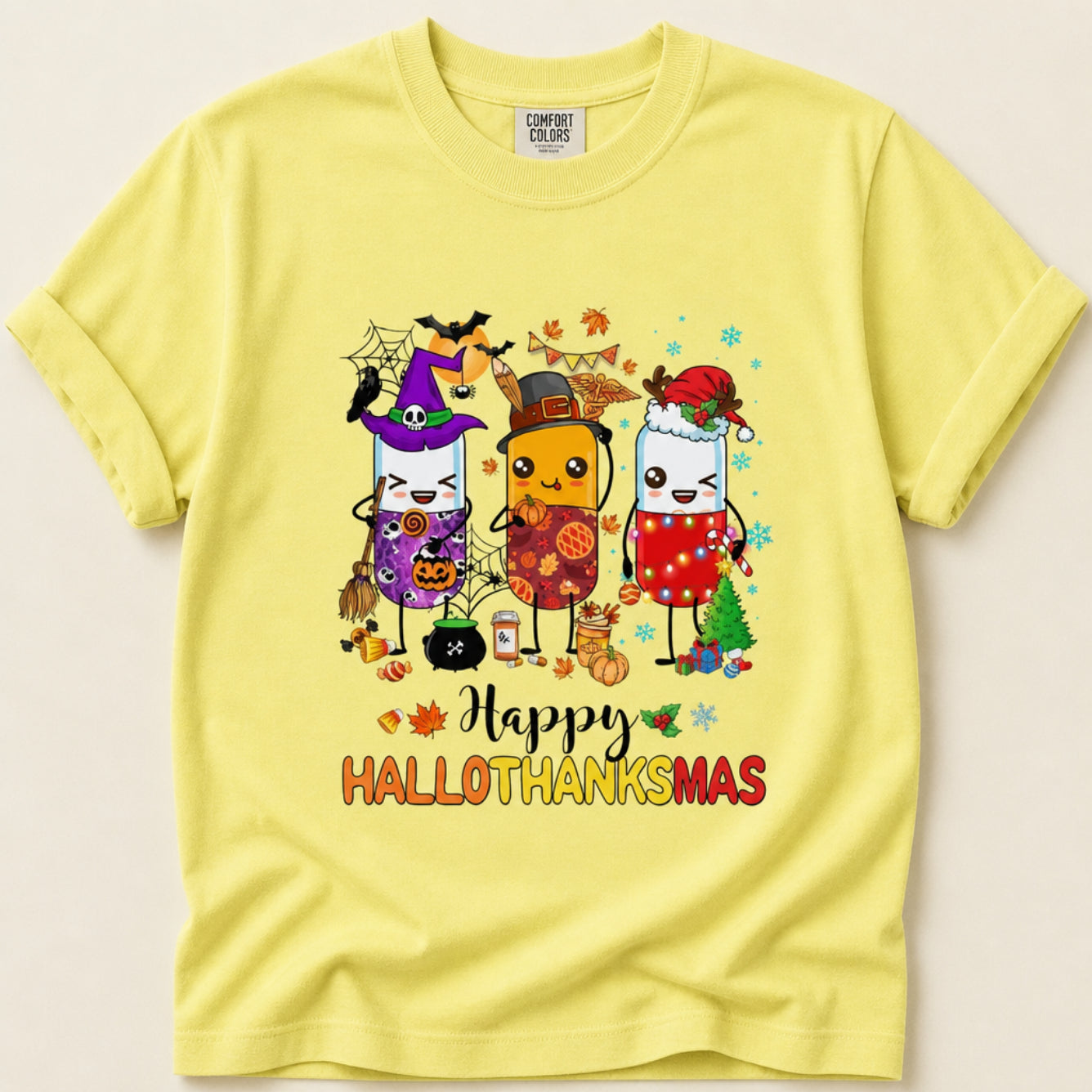 Happy HalloThanksMas Tee
