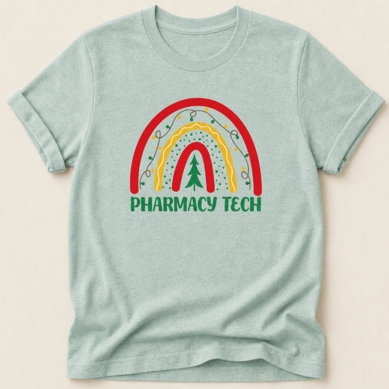 Christmas Rainbow Pharmacy Tech Tee